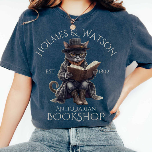 T-Shirt Midnight / S Holmes & Watson Antiquarian Bookshop - Sherlock Holmes Shirt The Mystic Eden