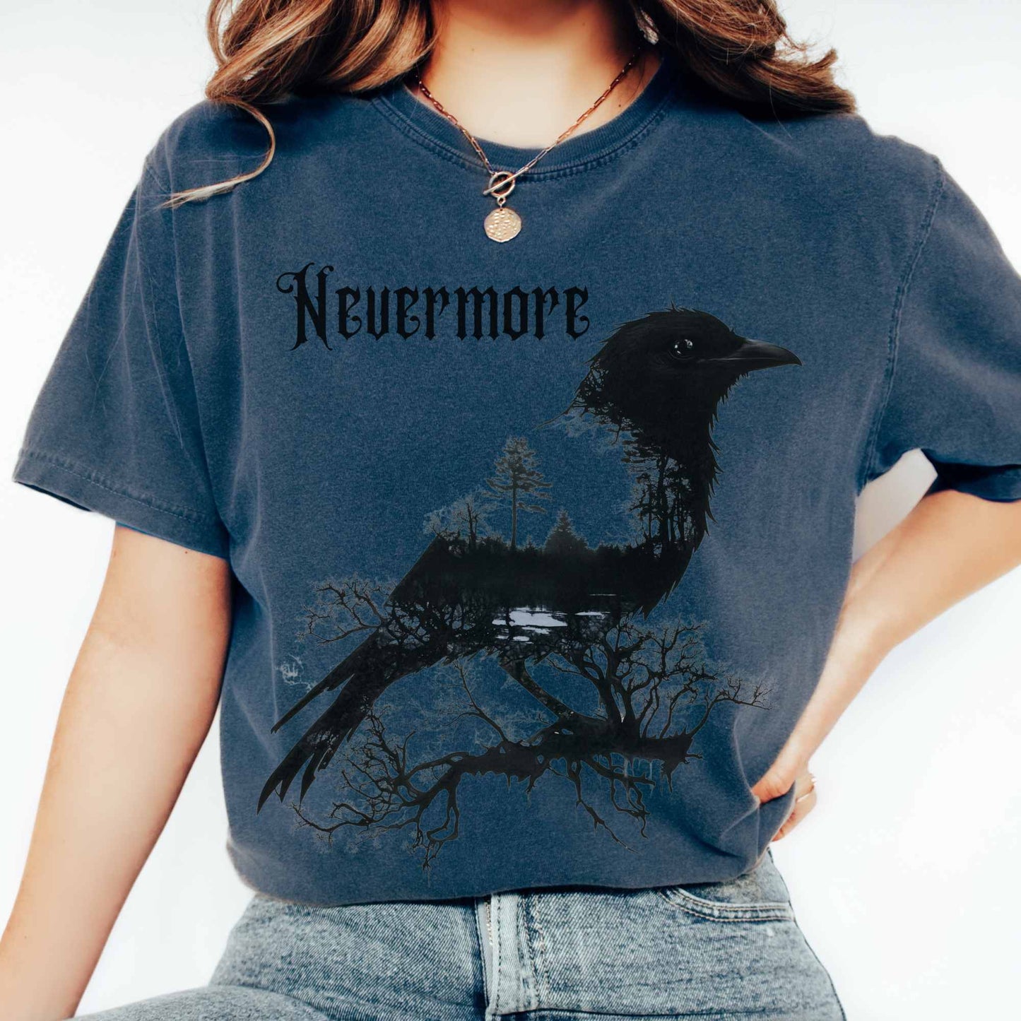 T-Shirt Midnight / S The Raven Nevermore Shirt Edgar Allan Poe The Mystic Eden