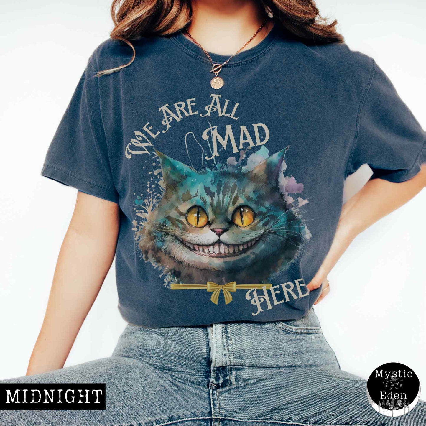 T-Shirt Midnight / S Vintage Cheshire Cat Alice in Wonderland T-Shirt The Mystic Eden