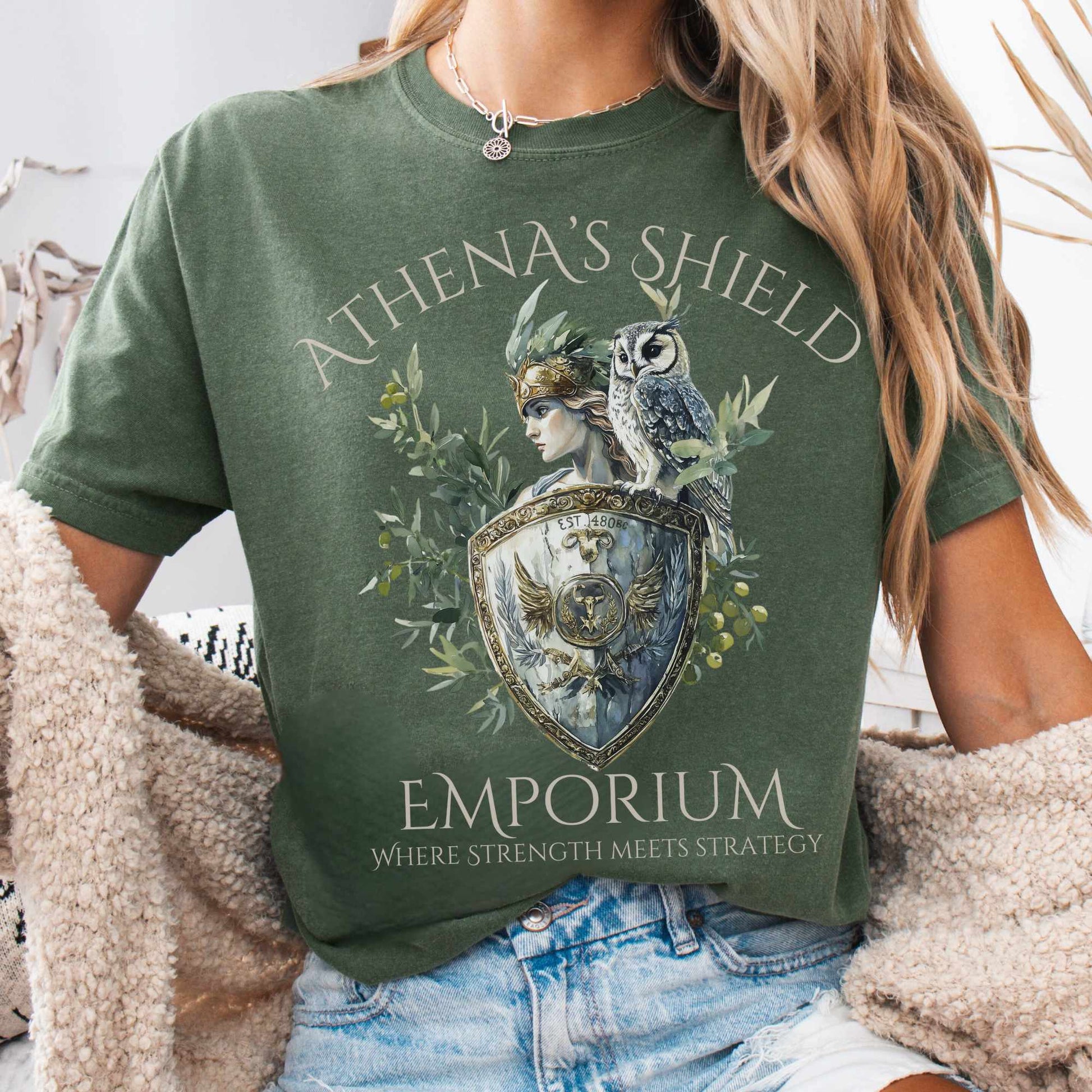 T-Shirt Moss / S Athena's Shield Emporium Tee The Mystic Eden