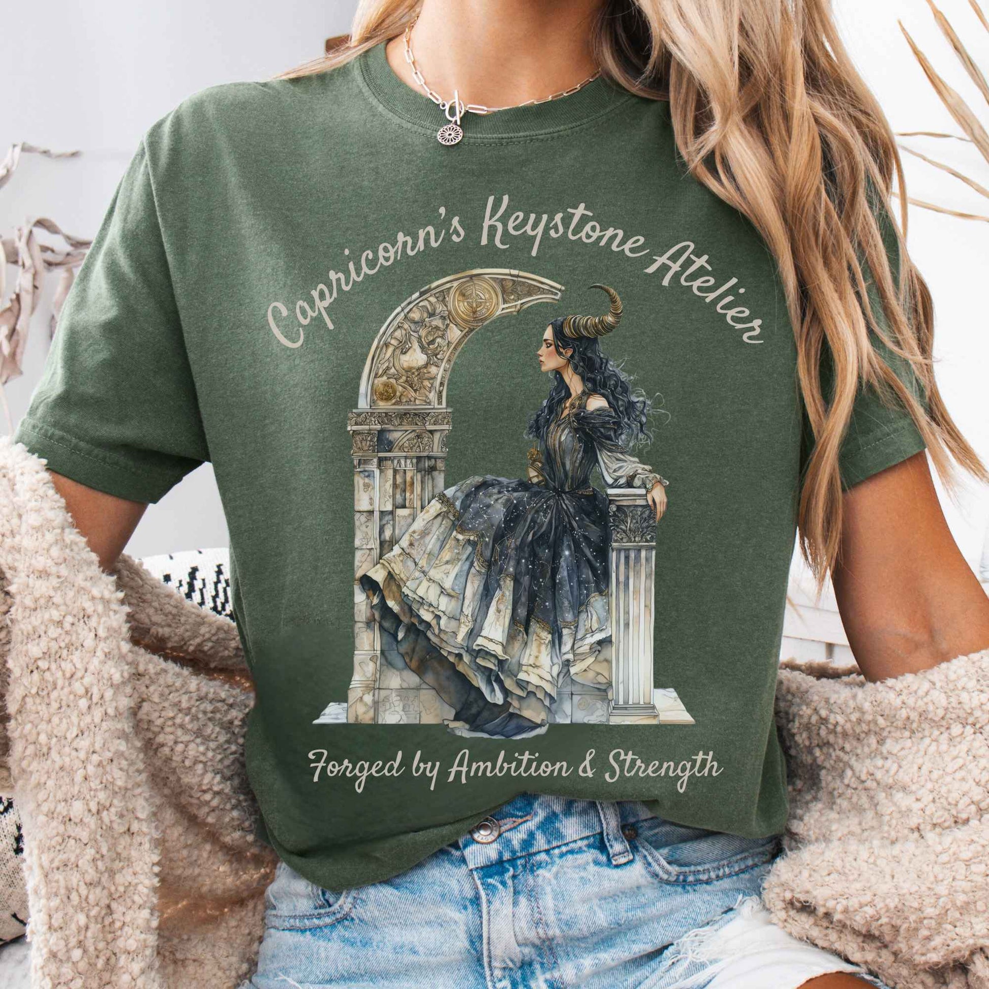 T-Shirt Moss / S Capricorn's Keystone Ateliers Zodiac Shirt The Mystic Eden