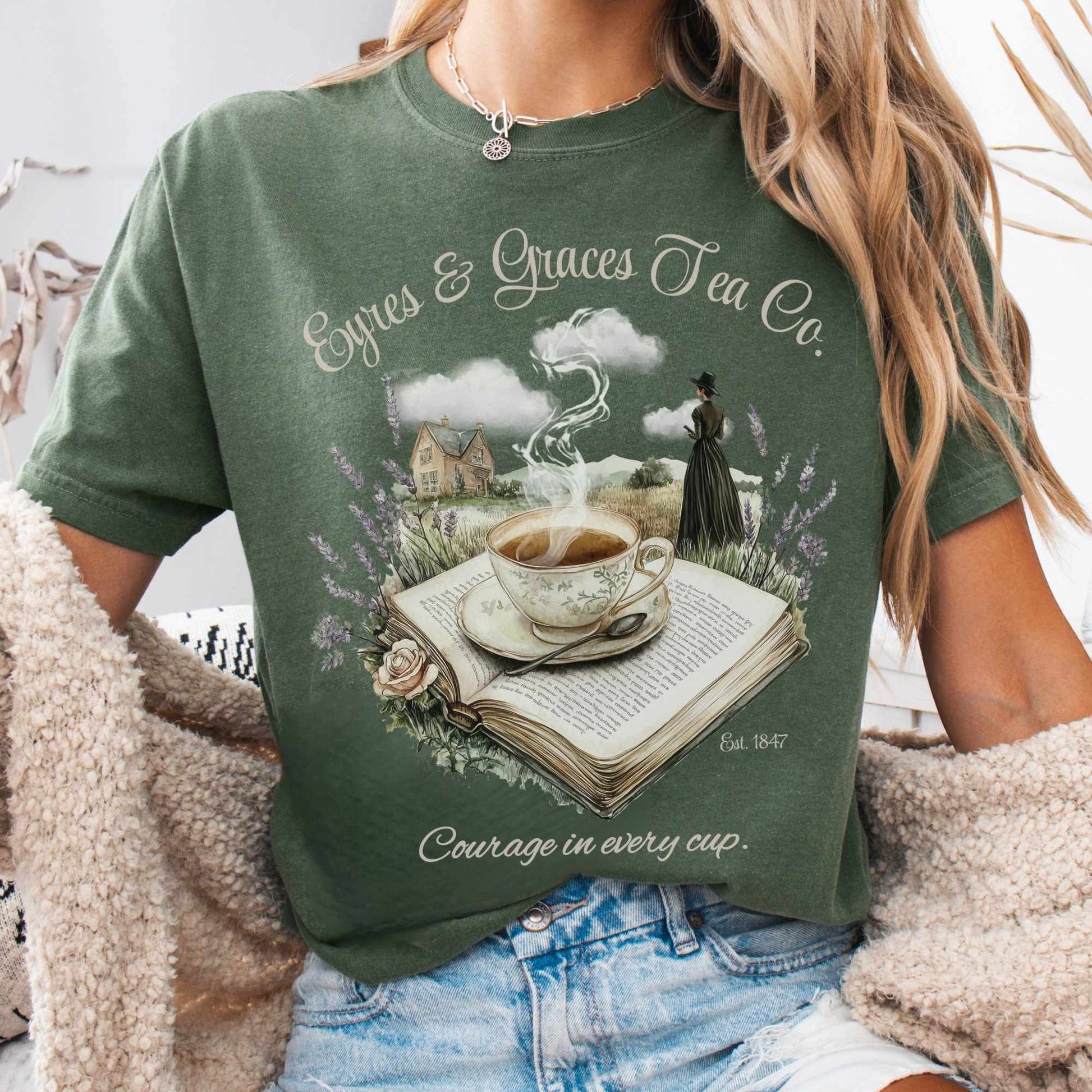T-Shirt Moss / S Eyres & Graces Tea Co Jane Eyre Shirt The Mystic Eden