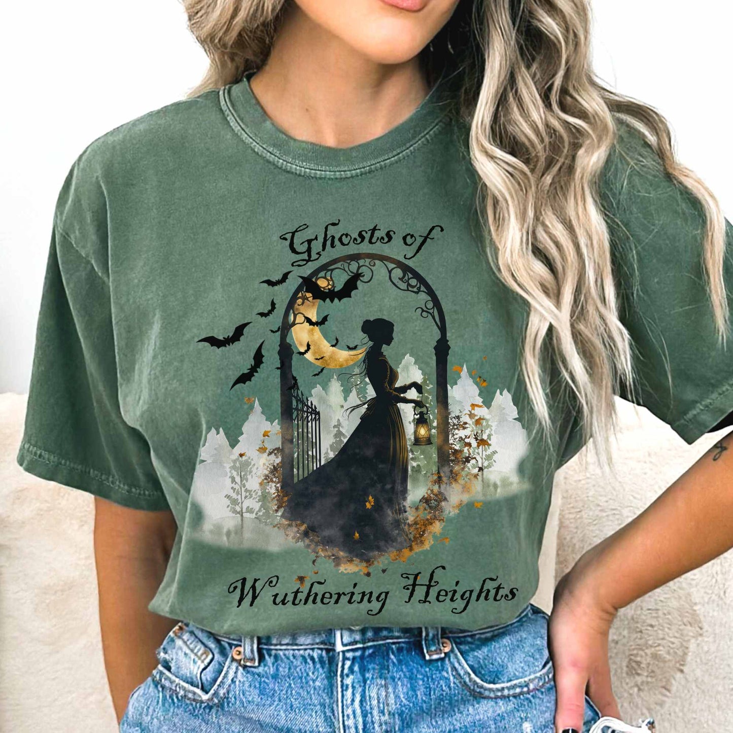 T-Shirt Moss / S Ghosts of Wuthering Heights Halloween Shirt The Mystic Eden