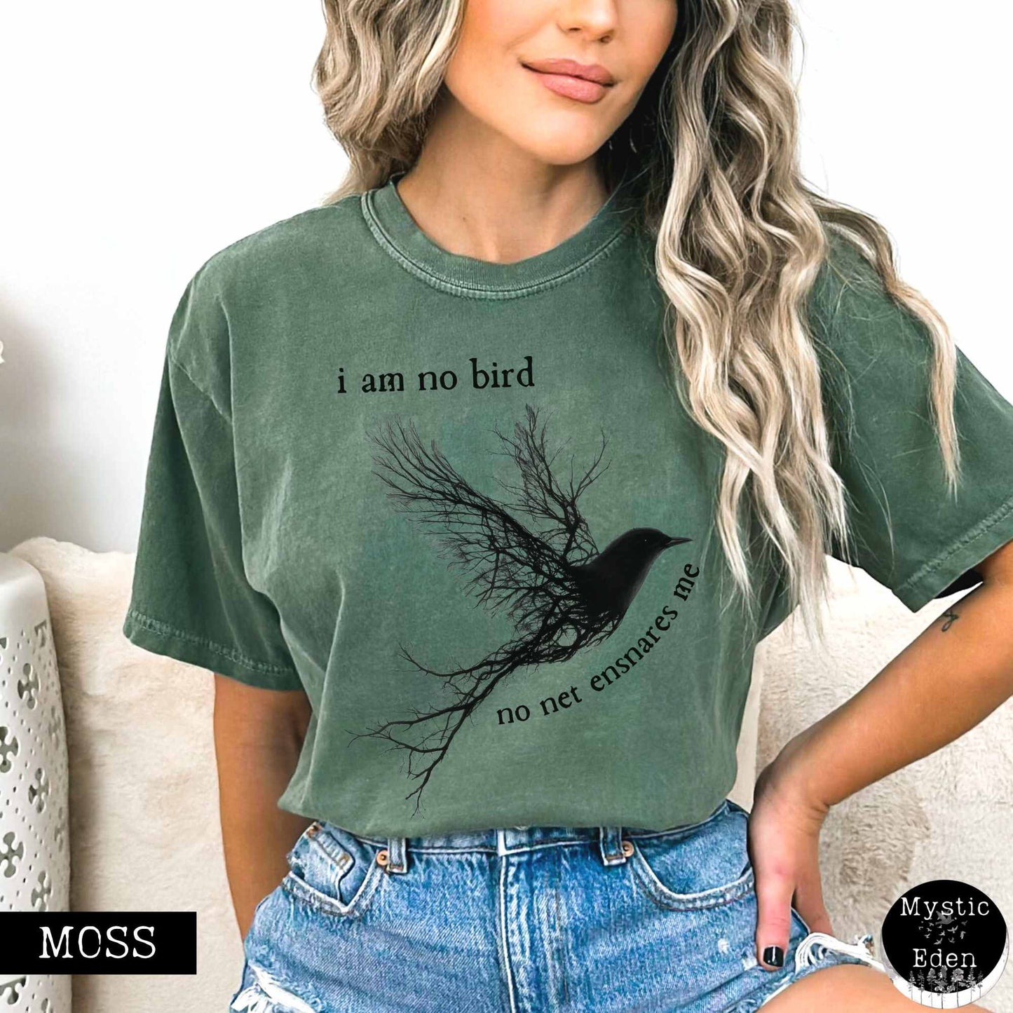 T-Shirt Moss / S I am no bird Jane Eyre Charlotte Brontë Shirt The Mystic Eden