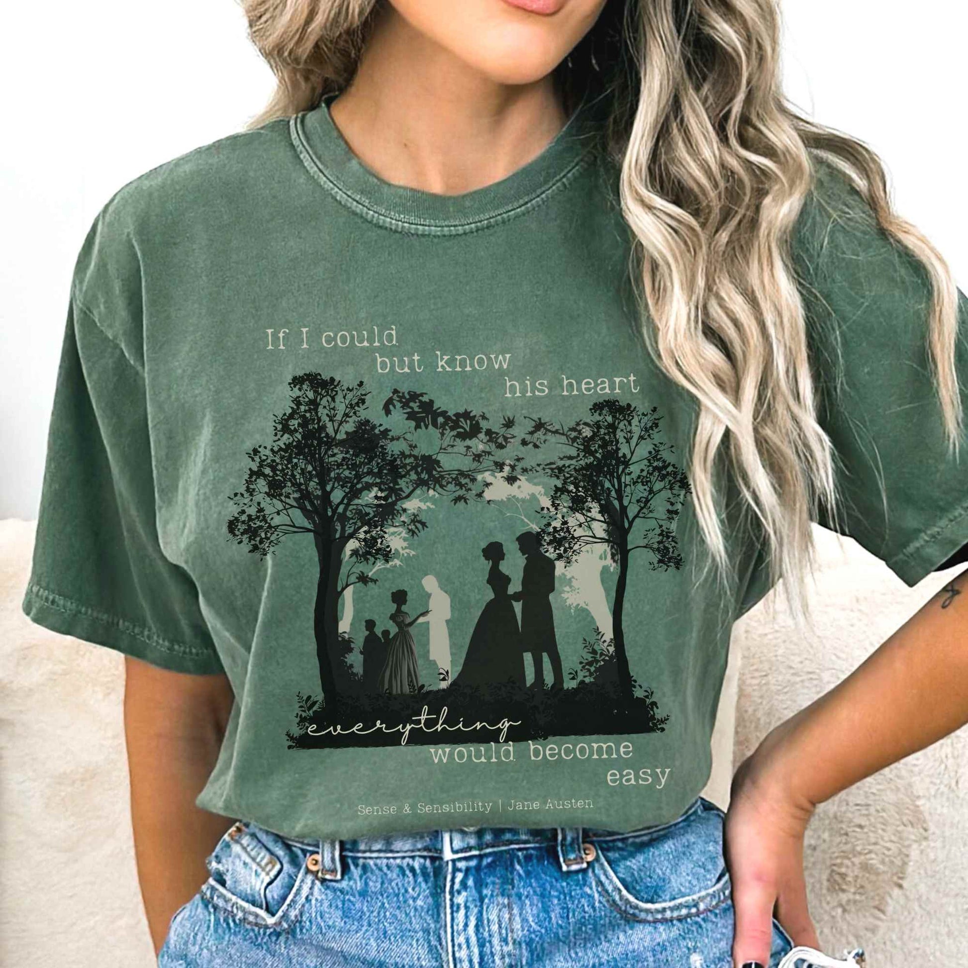 T-Shirt Moss / S If I Could But Know His Heart - Jane Austen shirt The Mystic Eden