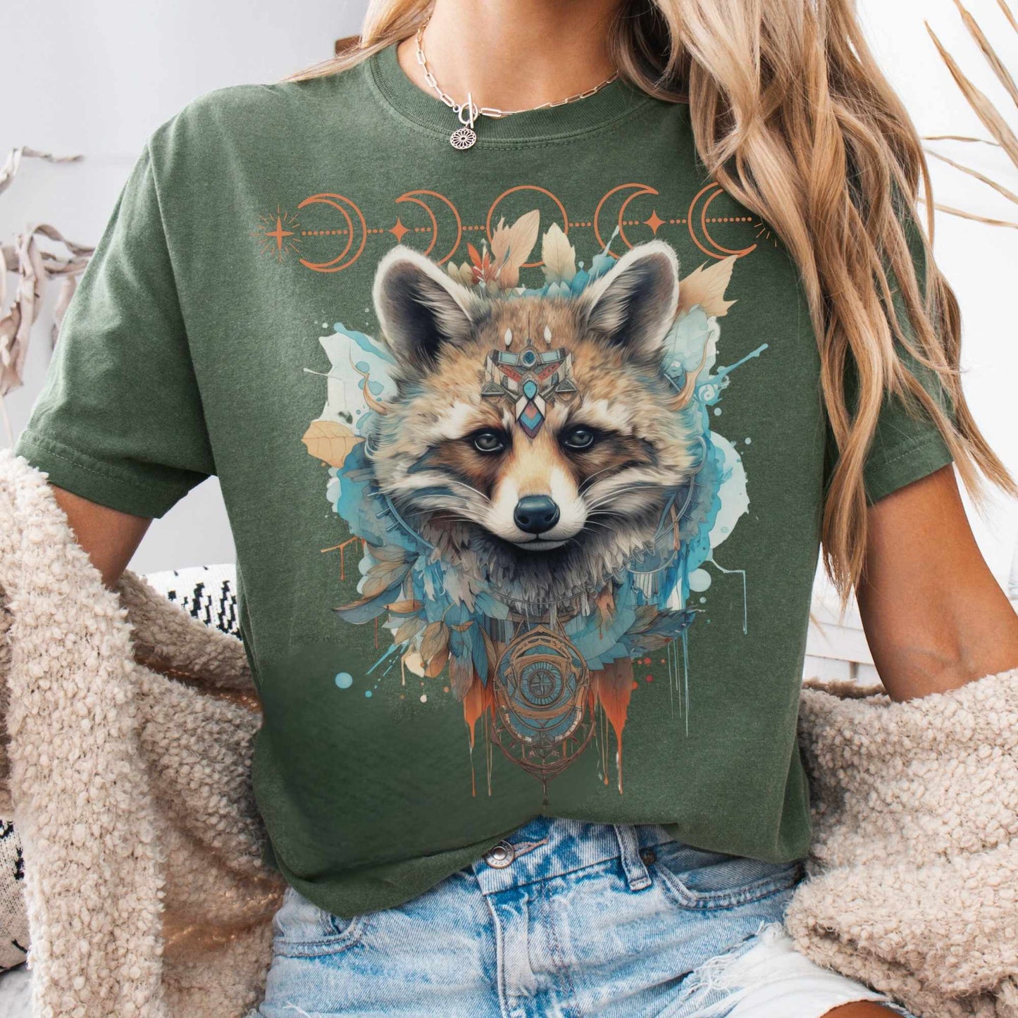 T-Shirt Moss / S Mystical Raccoon Shirt The Mystic Eden