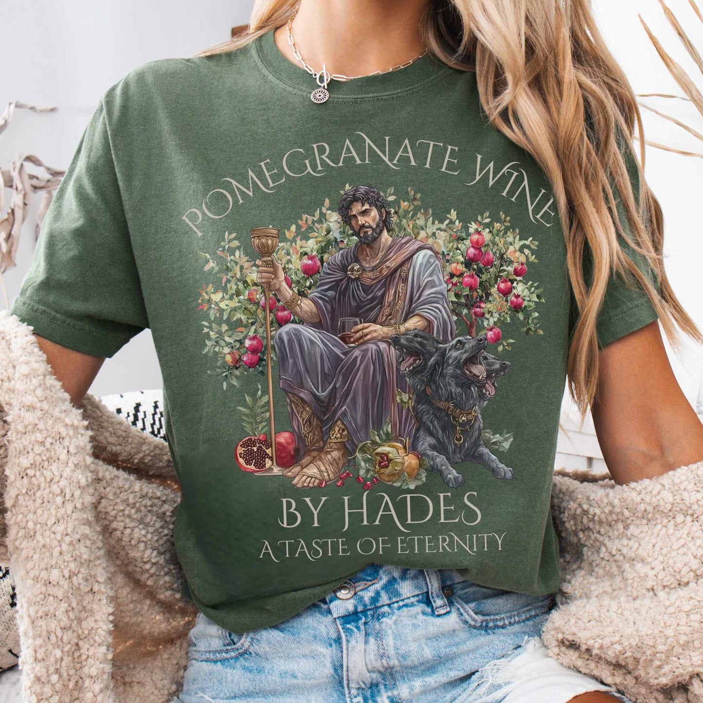 T-Shirt Moss / S Pomegranate Wine A Taste of Eternity Tee The Mystic Eden