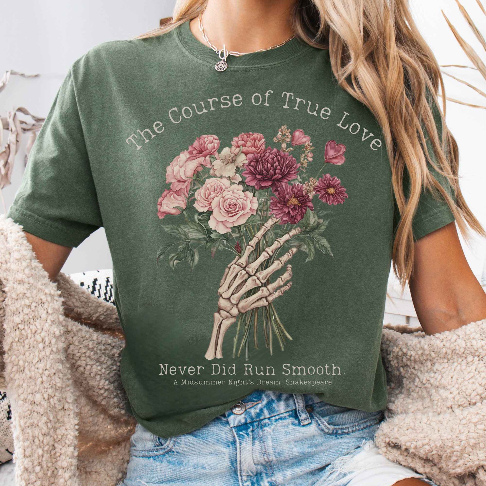 T-Shirt Moss / S The Course of True Love Never Did Run Smooth - Shakespeare Shirt The Mystic Eden