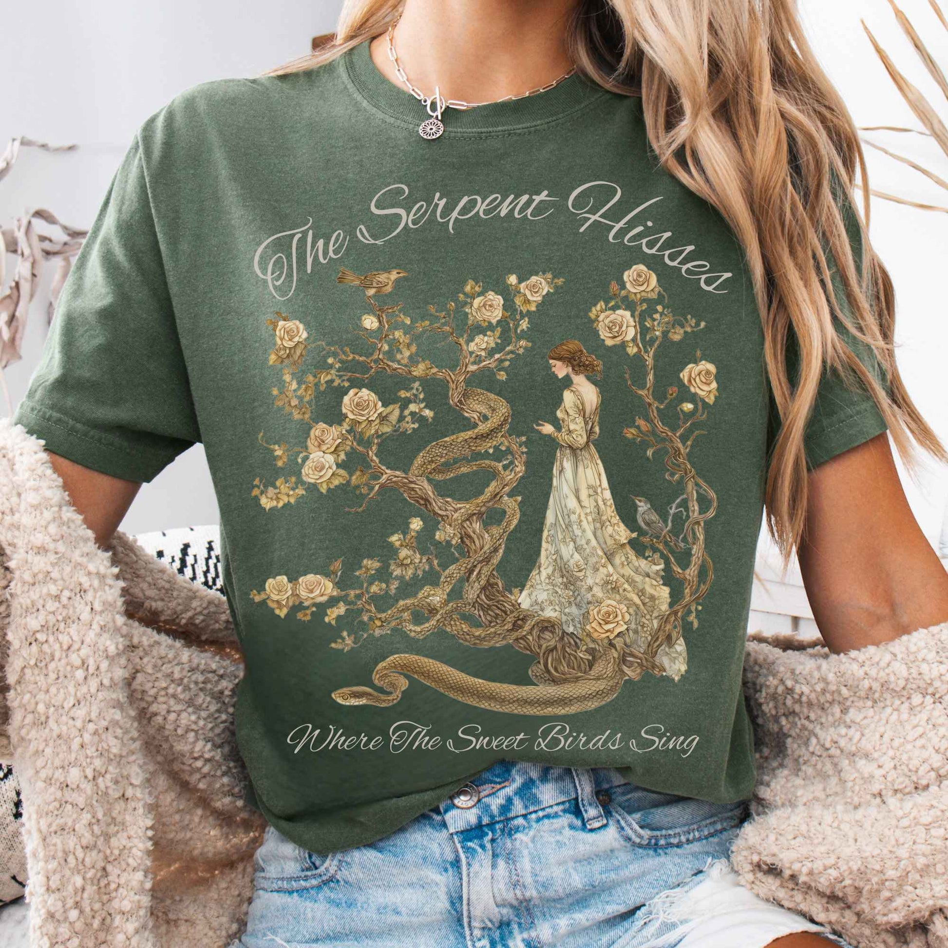 T-Shirt Moss / S The Serpent Hisses Where the Sweet Birds Sing - Tess of the D'Urbervilles Shirt The Mystic Eden