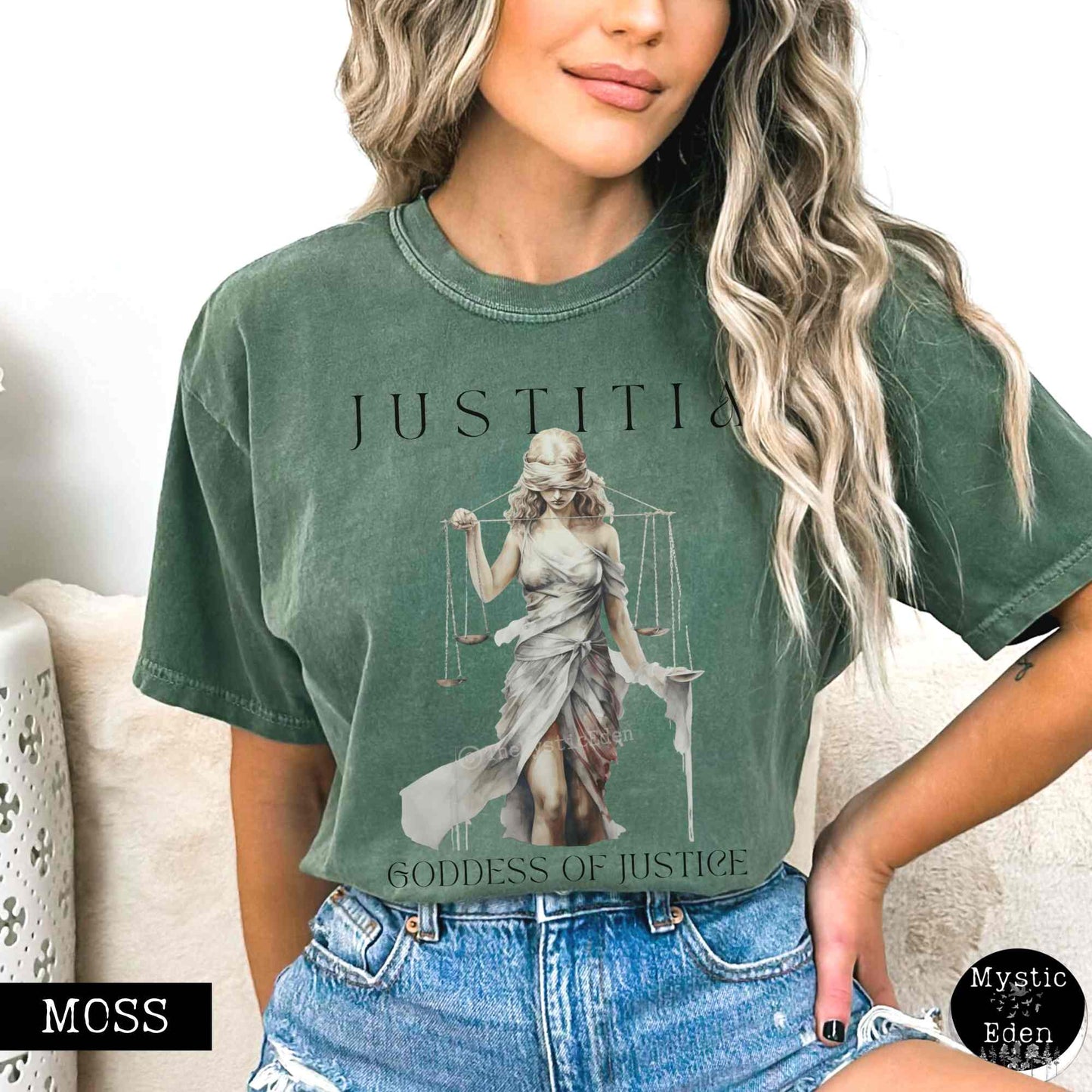 T-Shirt Moss / S Vintage Greek Mythology Shirt Greek Goddess Shirt The Mystic Eden