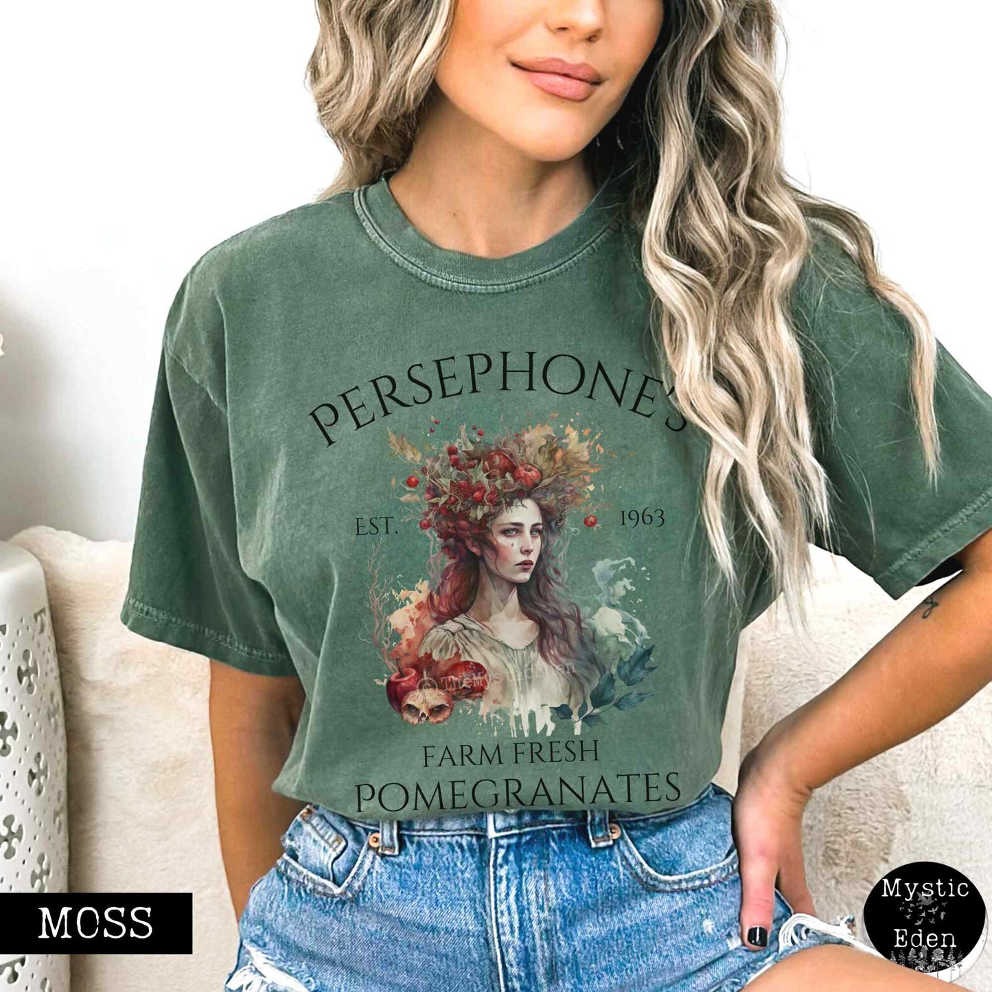 T-Shirt Moss / S Vintage Persephone T-shirt Greek Mythology Shirt The Mystic Eden