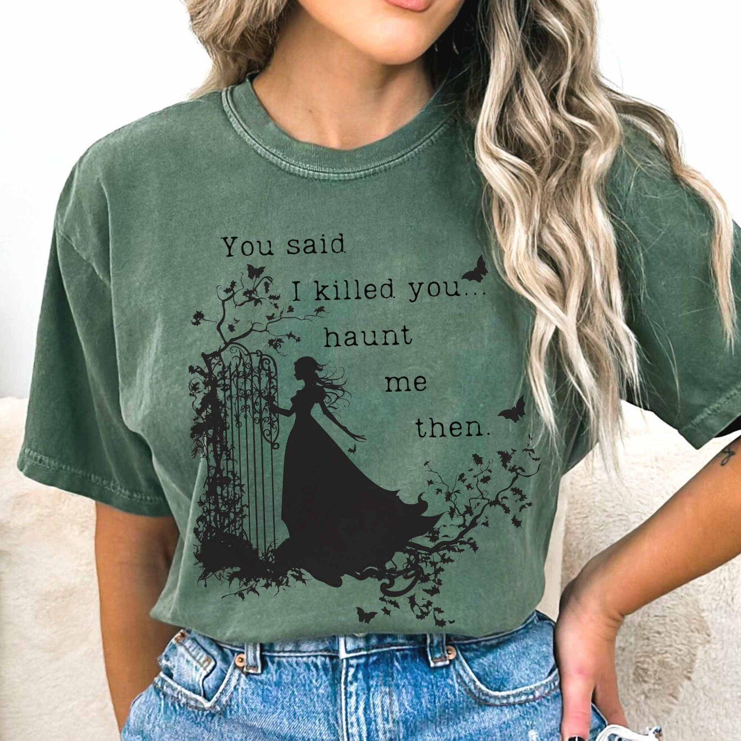 T-Shirt Moss / S Wuthering Heights Emily Bronte Halloween Shirt The Mystic Eden