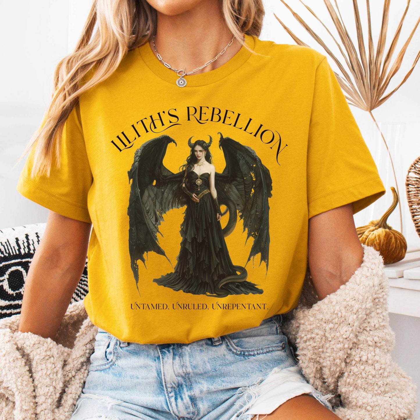 T-Shirt Mustard / S Lilith's Rebellion Bella + Canvas Tee – Dark Divine Feminine Tee The Mystic Eden