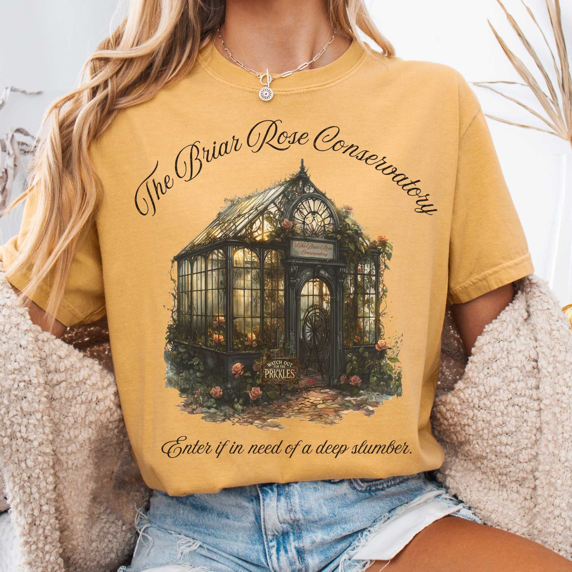 T-Shirt Mustard / S The Briar Rose Conservatory Fairytale Shirt The Mystic Eden