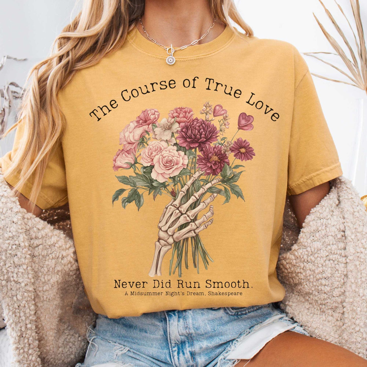 T-Shirt Mustard / S The Course of True Love Never Did Run Smooth - Shakespeare Shirt The Mystic Eden
