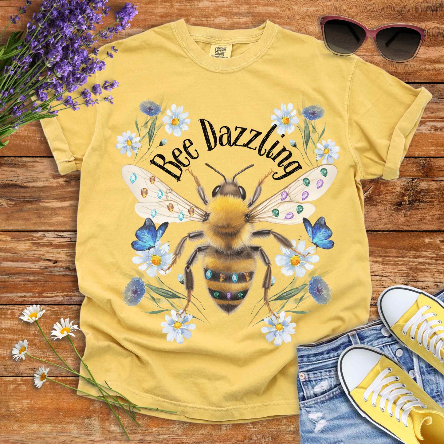 T-Shirt Mustard / S Vintage Bee Dazzling T-Shirt The Mystic Eden