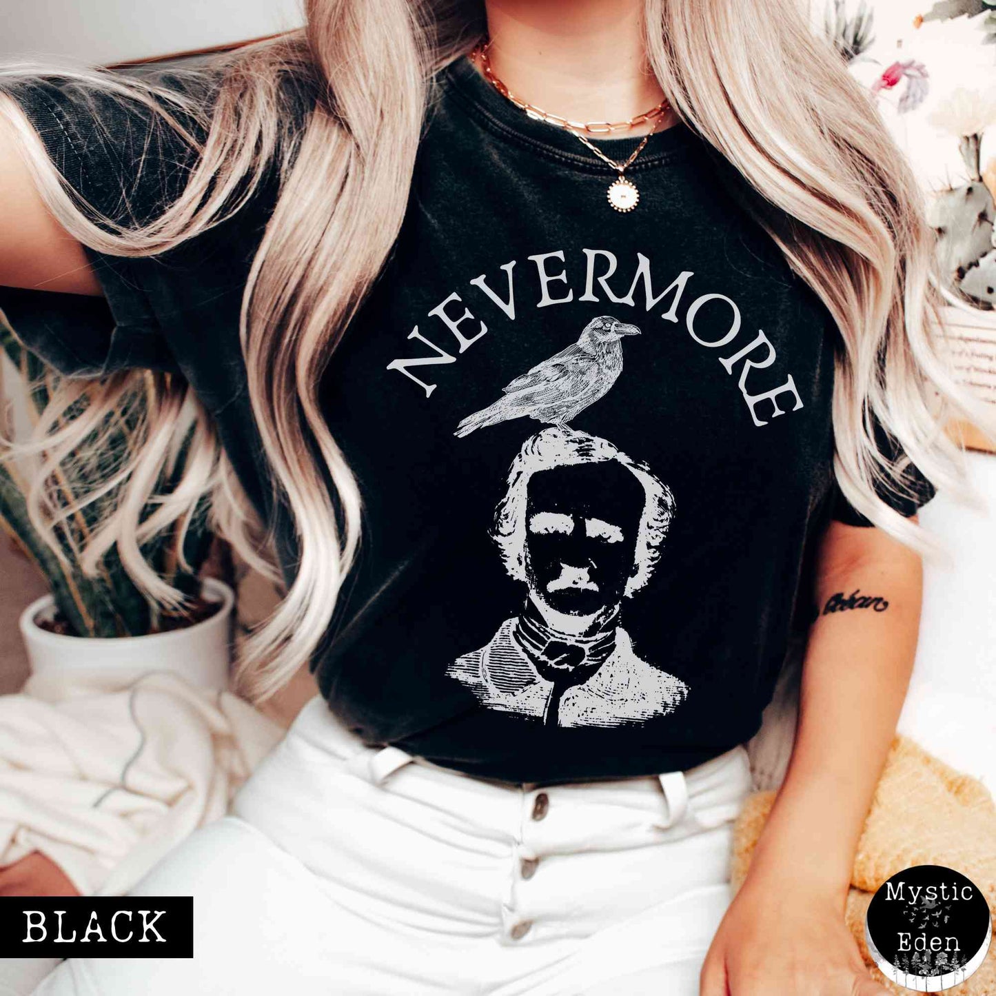 T-Shirt Nevermore Edgar Allan Poe T-Shirt The Mystic Eden