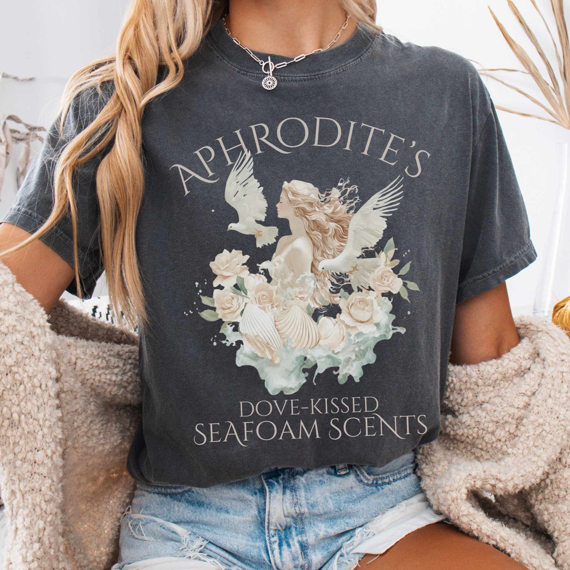 T-Shirt Pepper / S Aphrodite's Dove-Kissed Seafoam Scents Tee The Mystic Eden