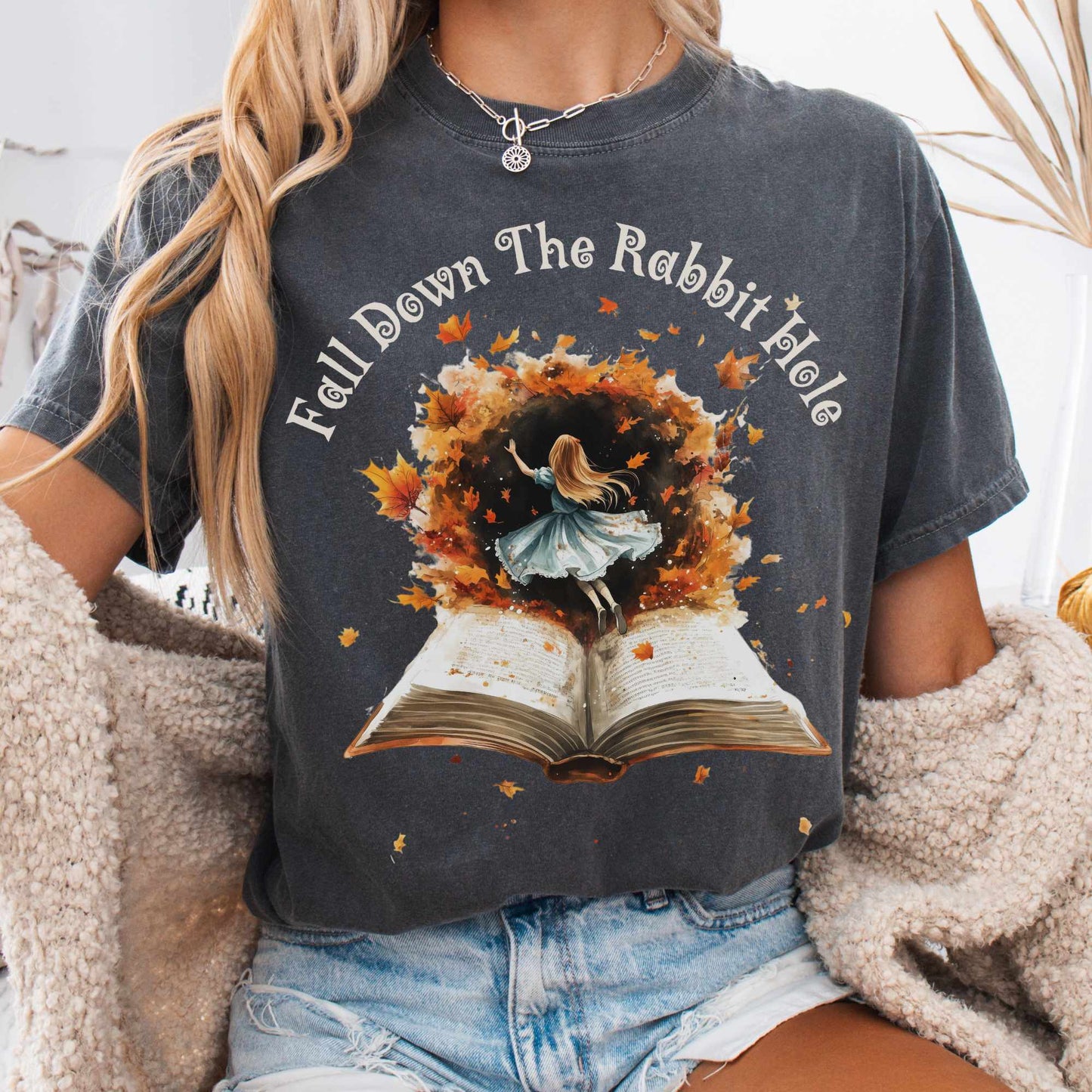 T-Shirt Pepper / S 'Fall' Down the Rabbit Hole Tee The Mystic Eden
