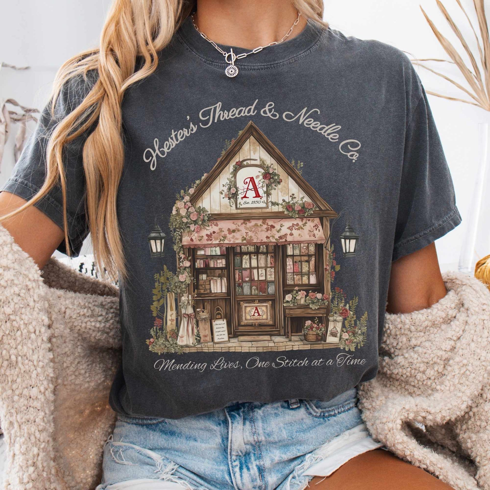 T-Shirt Pepper / S Hester's Thread & Needle Co. Scarlet Letter Tee The Mystic Eden