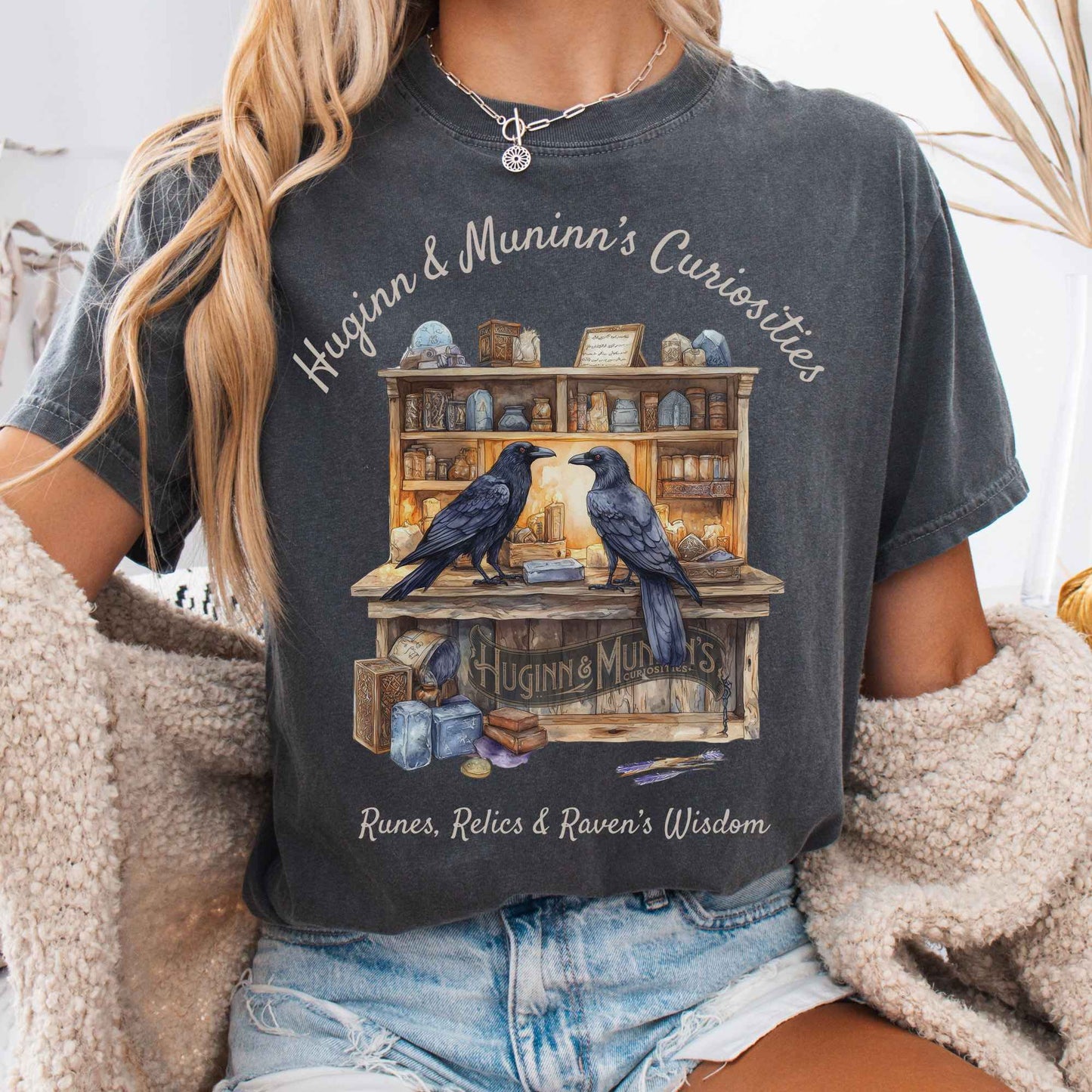 T-Shirt Pepper / S Huginn and Muninn's Curiosities Norse Gods Shirt The Mystic Eden