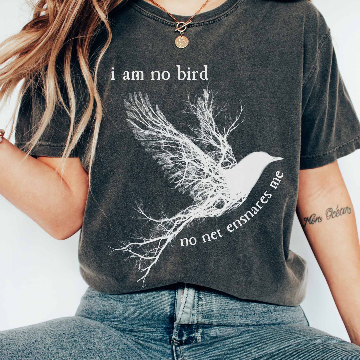 T-Shirt Pepper / S I am no bird Jane Eyre Charlotte Brontë Shirt The Mystic Eden