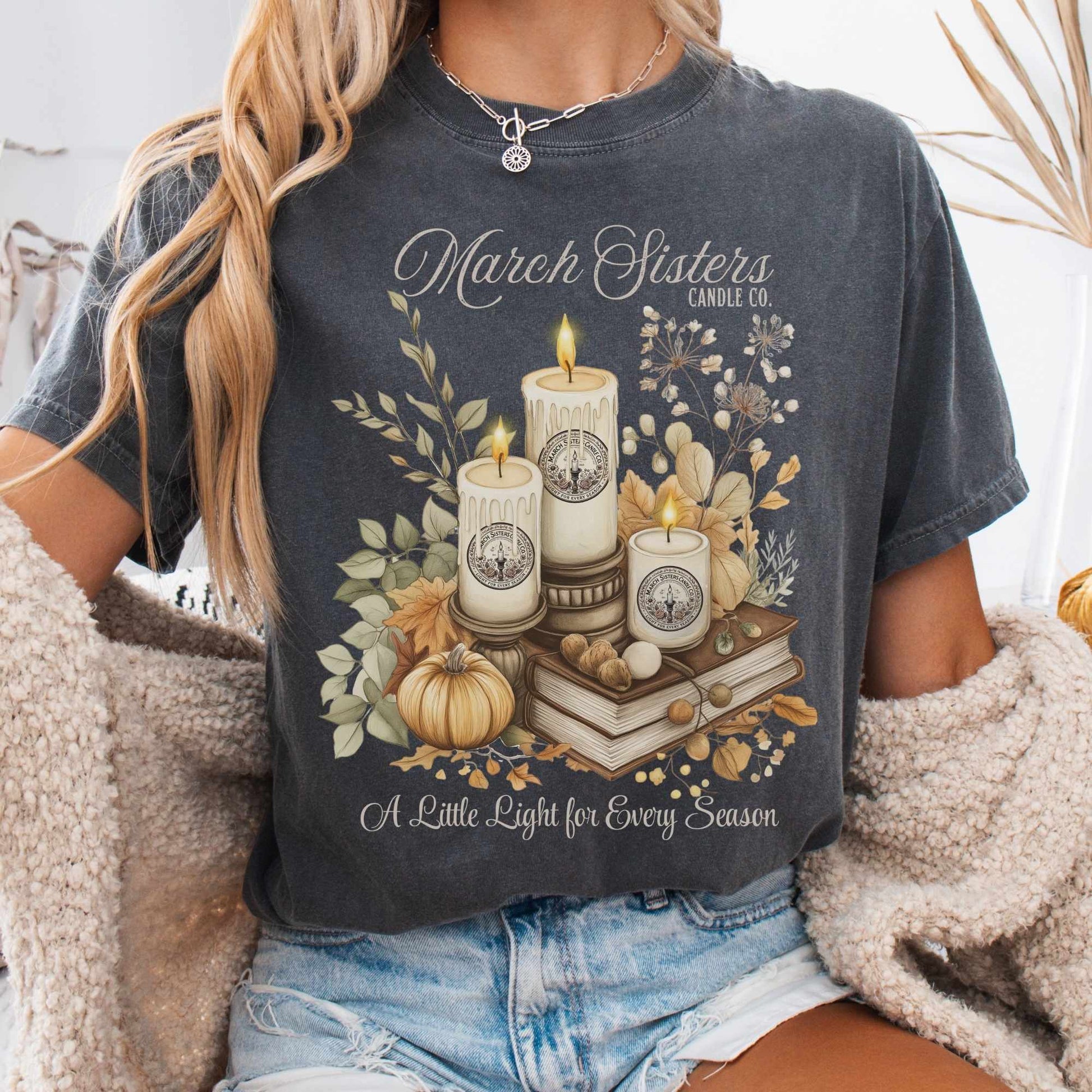 T-Shirt Pepper / S March Sisters Candle Co Little Women Shirt The Mystic Eden