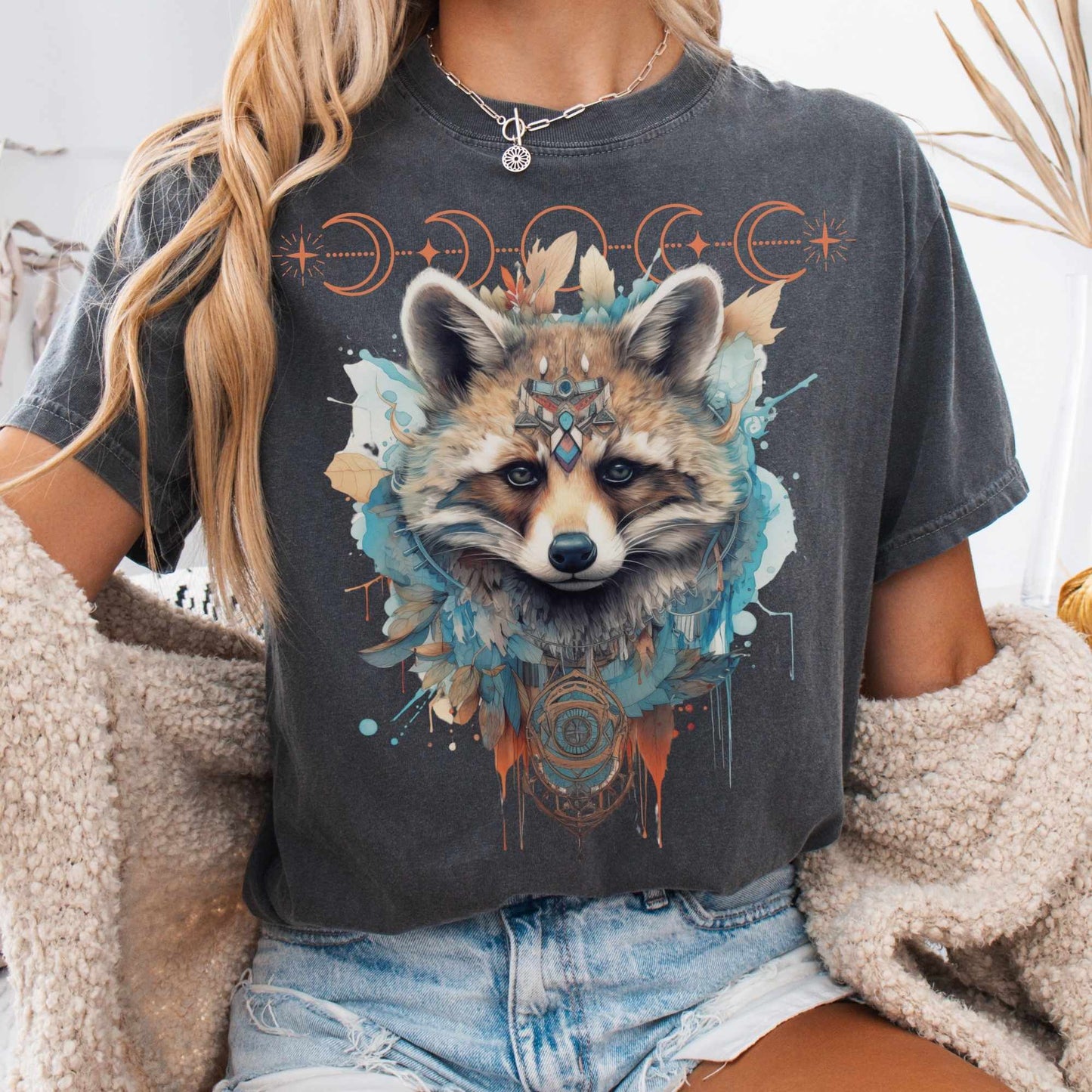 T-Shirt Pepper / S Mystical Raccoon Shirt The Mystic Eden