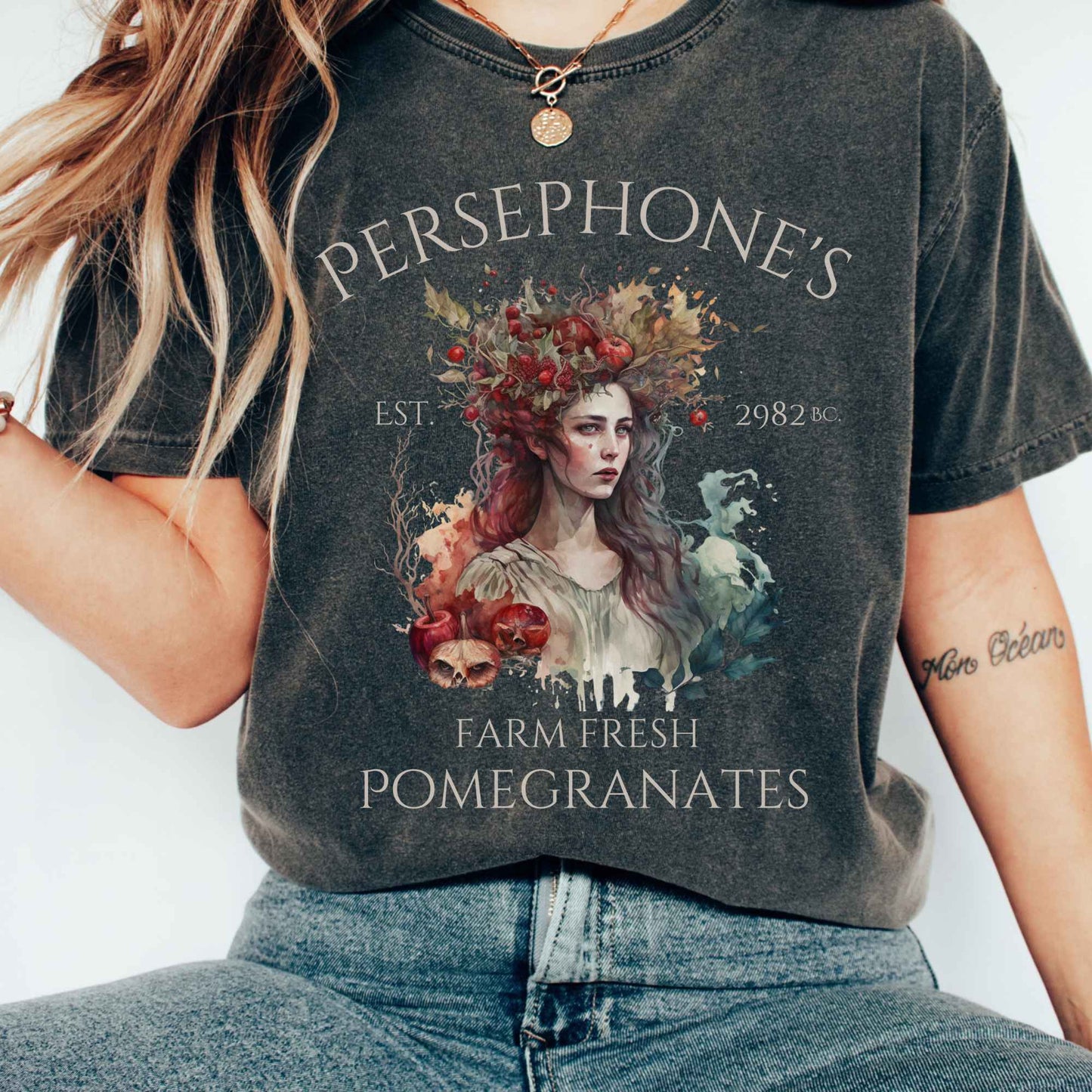 T-Shirt Pepper / S Persephone's 2982 BC Greek Mythology Shirt The Mystic Eden