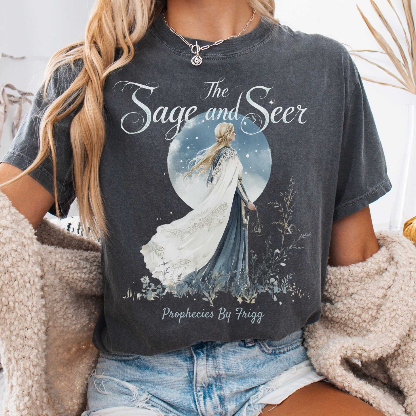 T-Shirt Pepper / S The Sage and Seer Prophecies by Frigg Norse Goddess Shirt The Mystic Eden