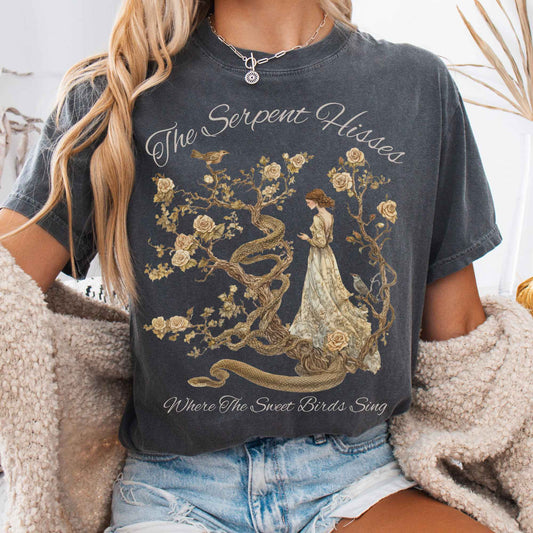 T-Shirt Pepper / S The Serpent Hisses Where the Sweet Birds Sing - Tess of the D'Urbervilles Shirt The Mystic Eden