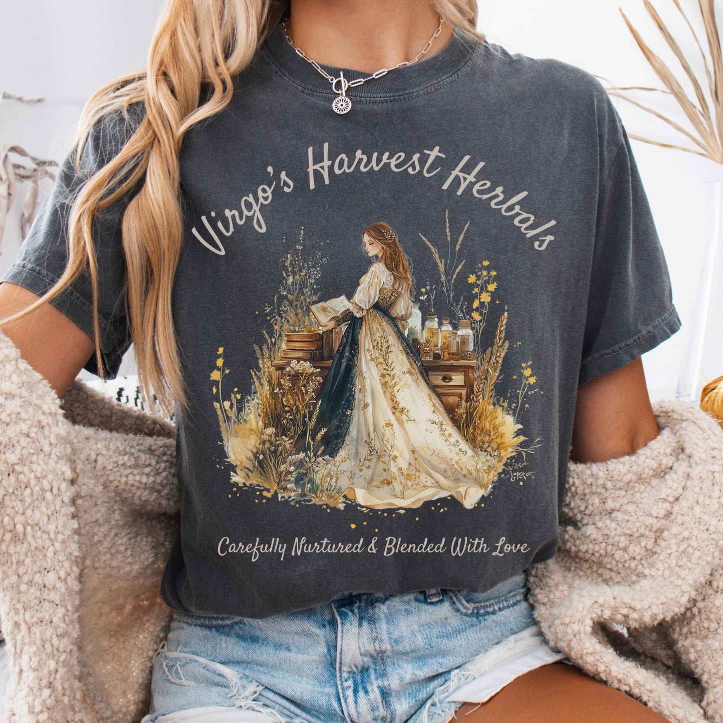 T-Shirt Pepper / S Virgo's Harvest Herbals Zodiac Shirt The Mystic Eden