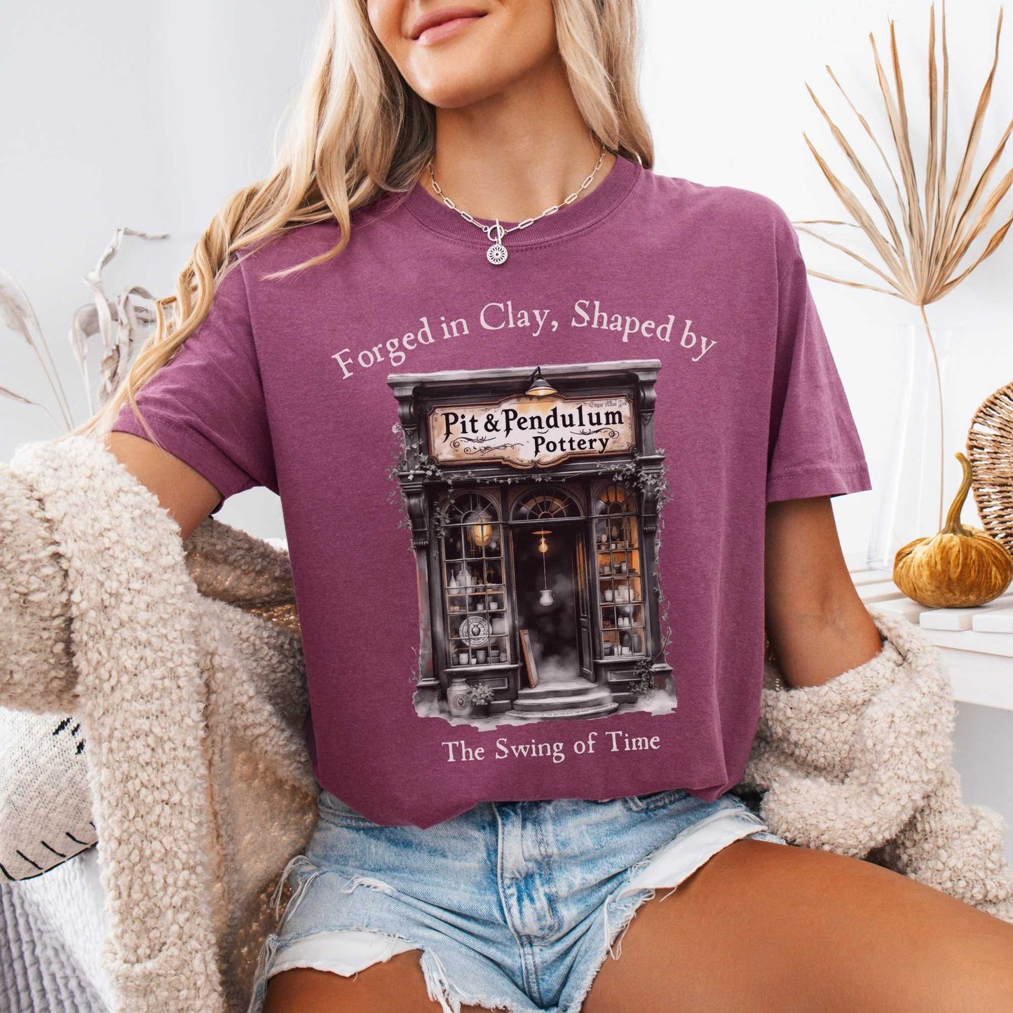T-Shirt Pit & Pendulum Pottery Edgar Allan Poe Shirt The Mystic Eden