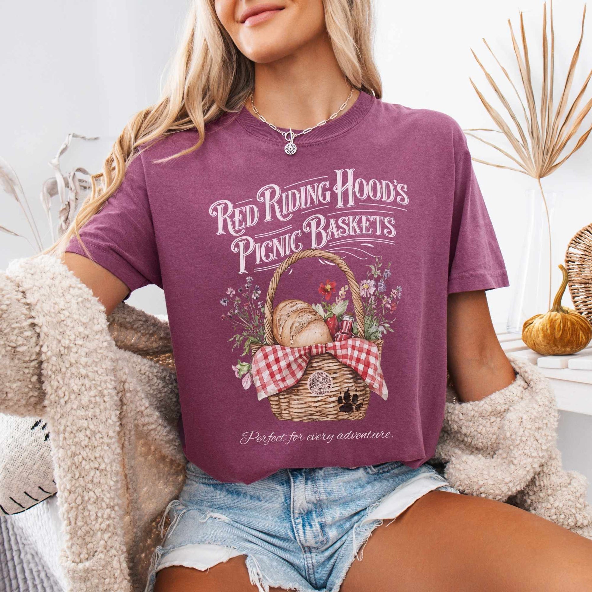 T-Shirt Red Riding Hood's Picnic Baskets Shirt The Mystic Eden