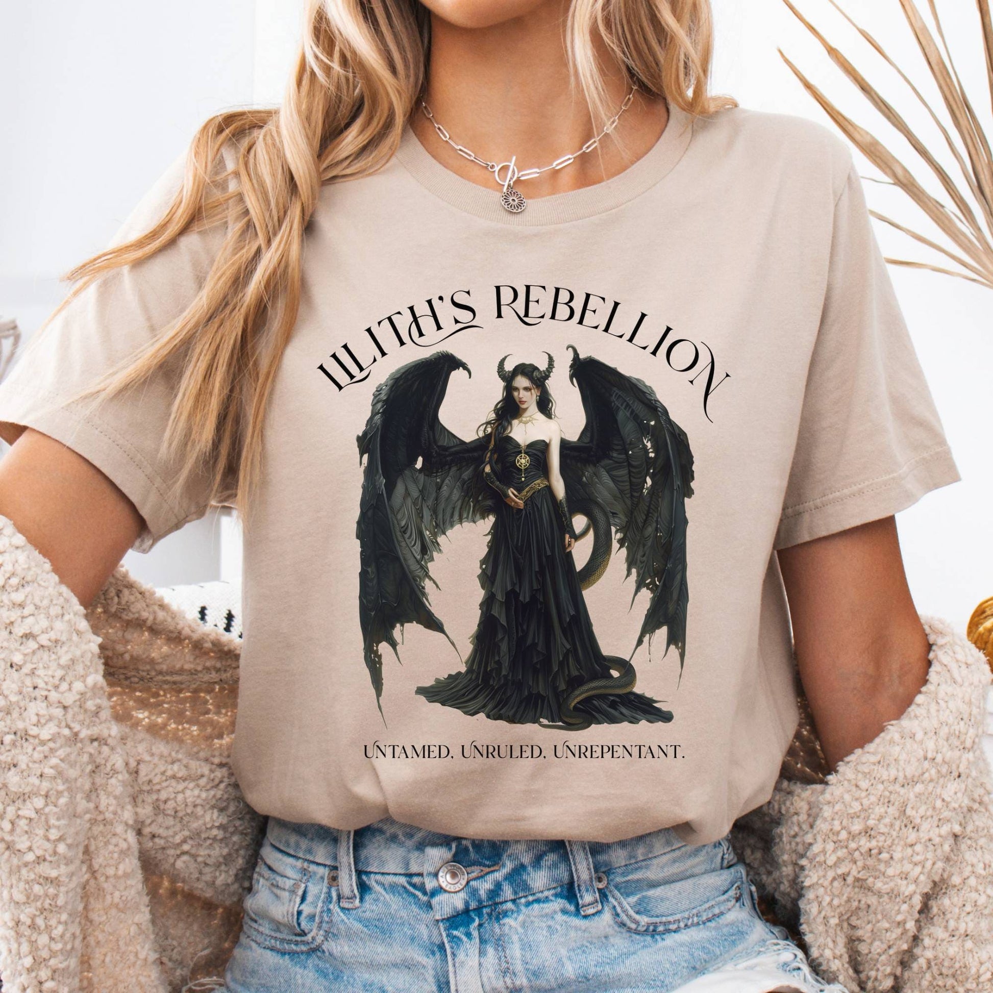 T-Shirt Tan / S Lilith's Rebellion Bella + Canvas Tee – Dark Divine Feminine Tee The Mystic Eden