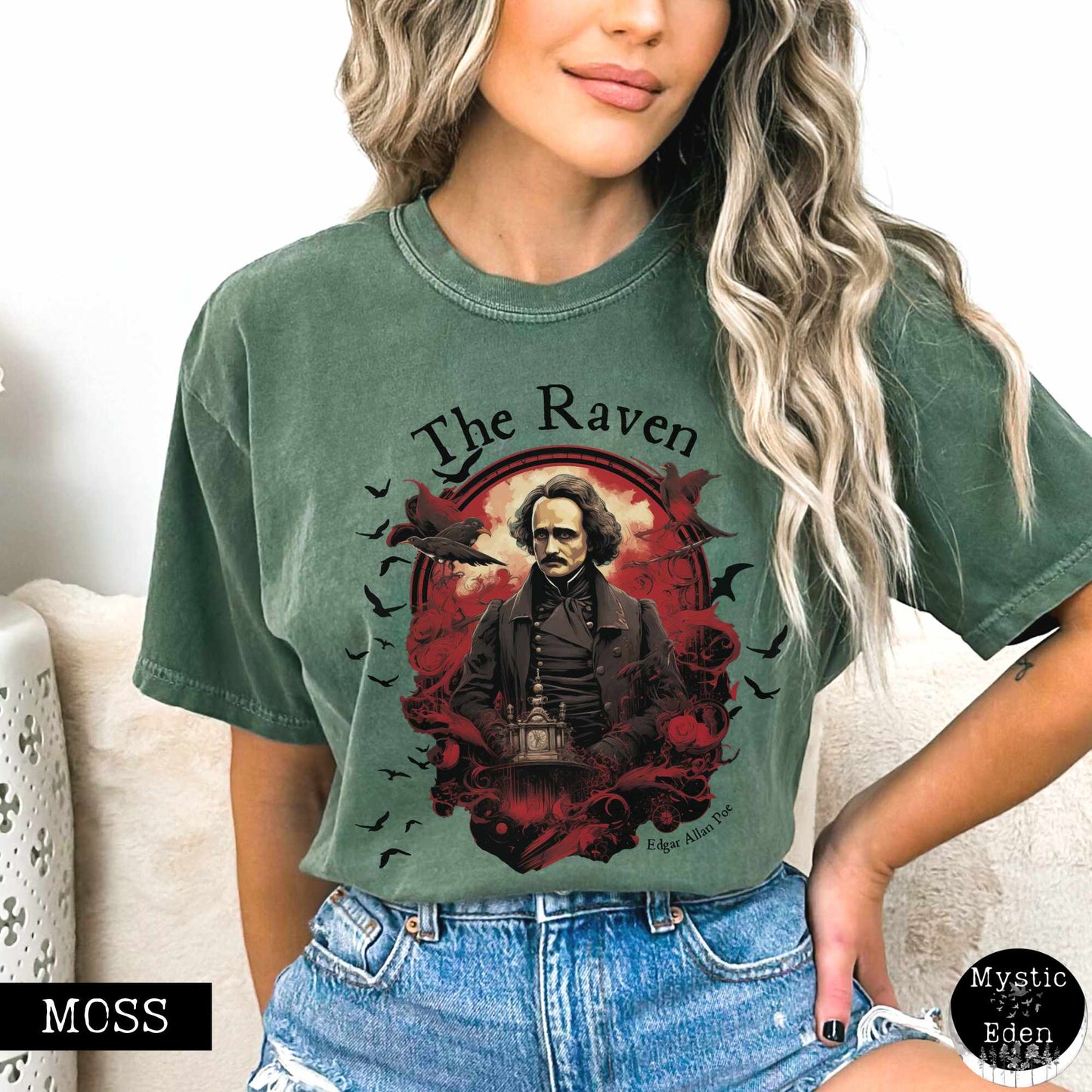 T-Shirt The Raven Edgar Allan Poe Shirt The Mystic Eden