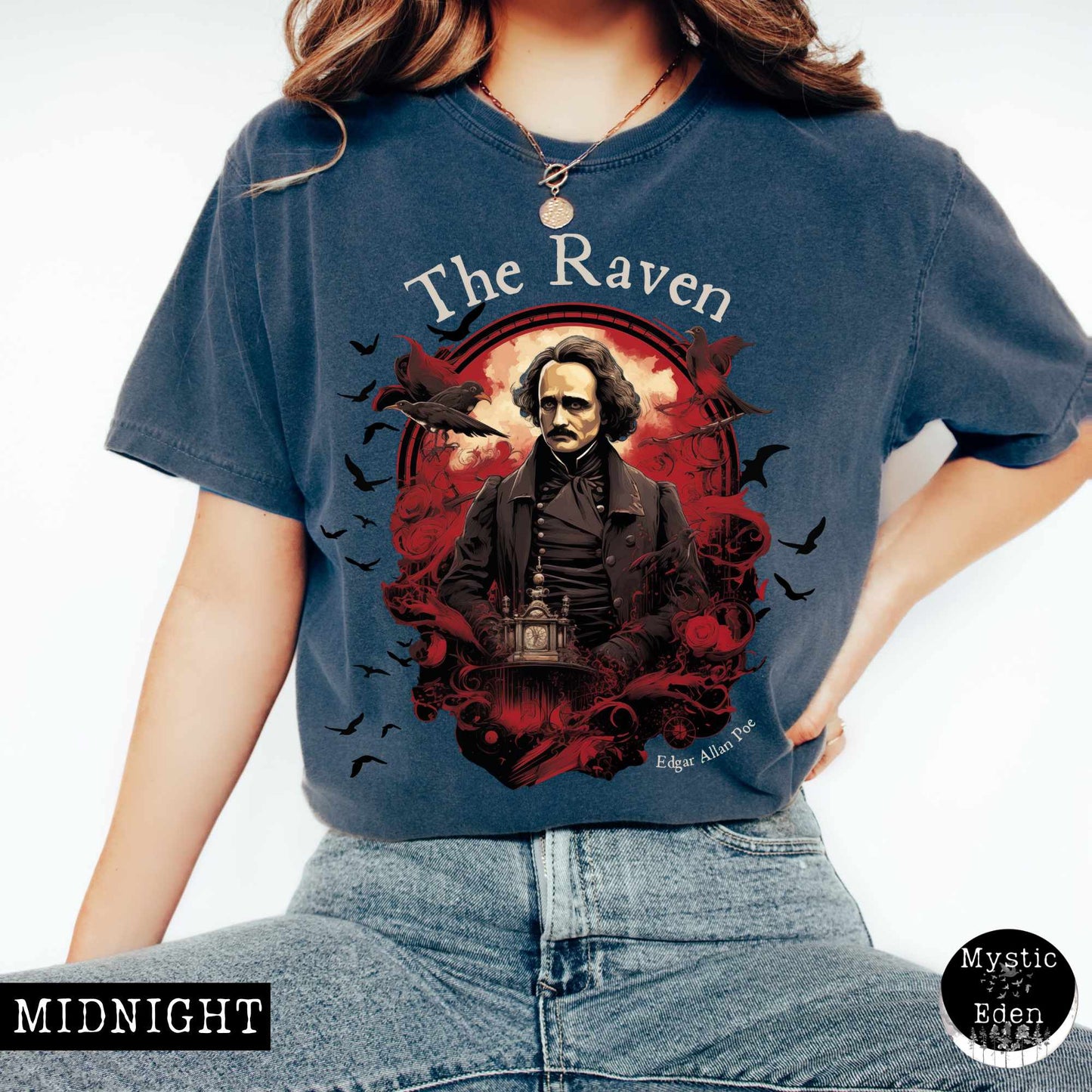 T-Shirt The Raven Edgar Allan Poe Shirt The Mystic Eden