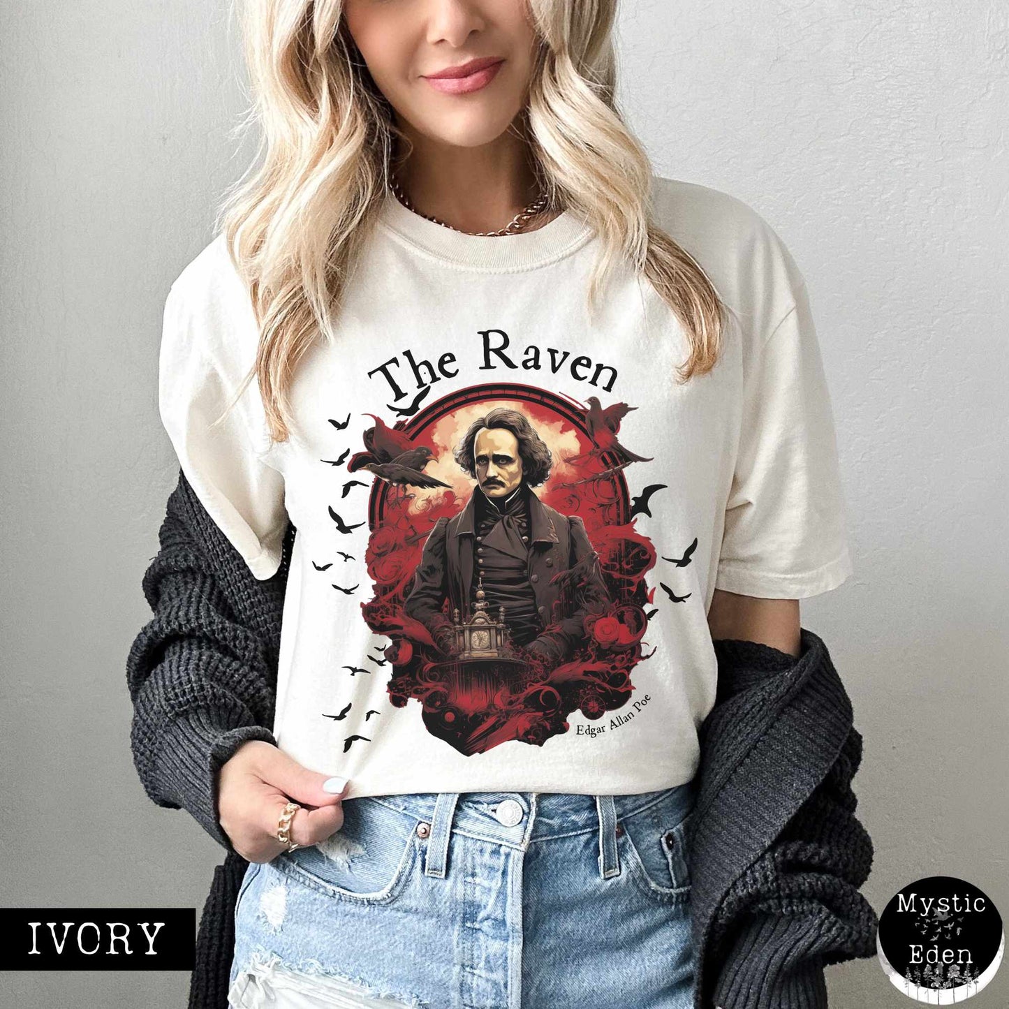 T-Shirt The Raven Edgar Allan Poe Shirt The Mystic Eden
