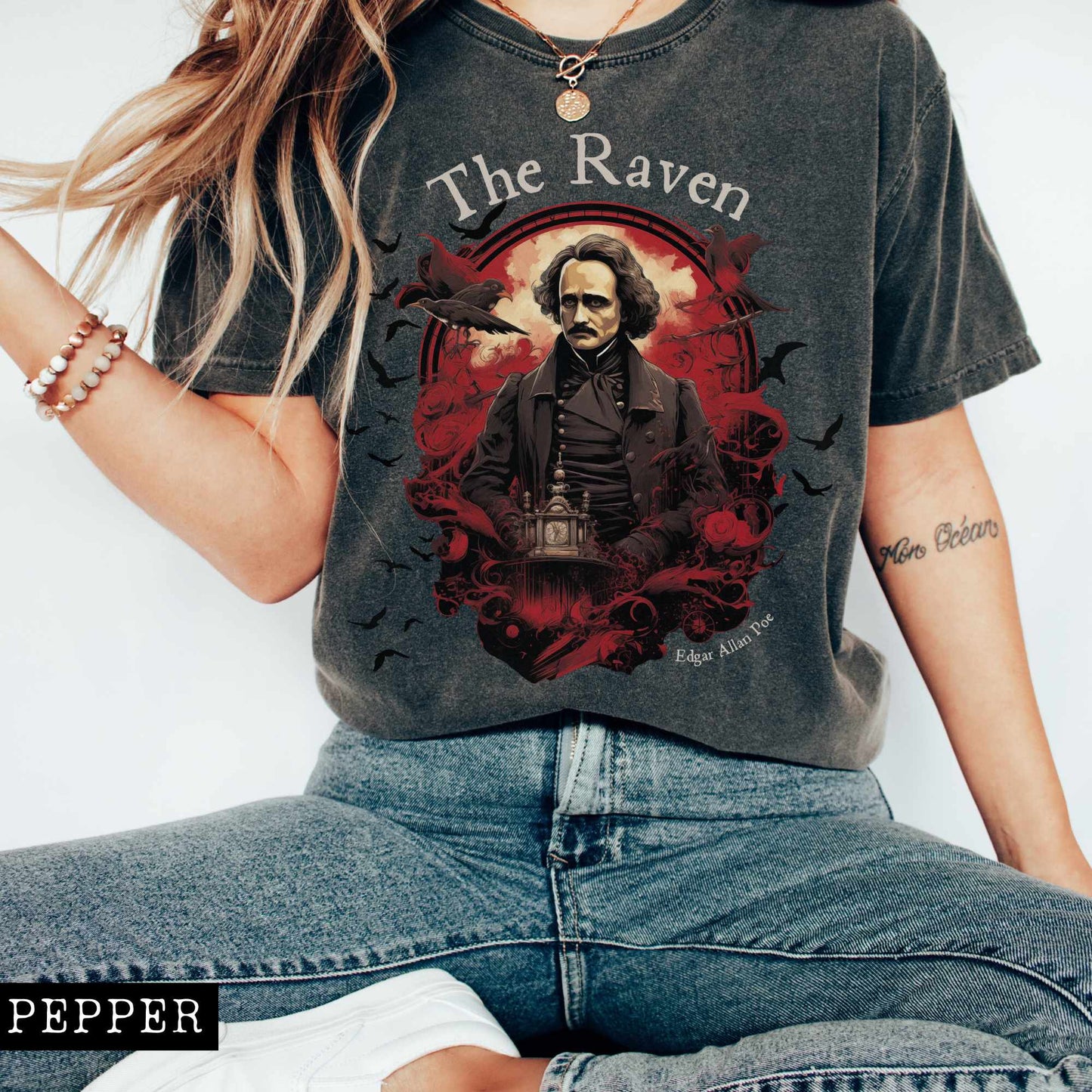 T-Shirt The Raven Edgar Allan Poe Shirt The Mystic Eden