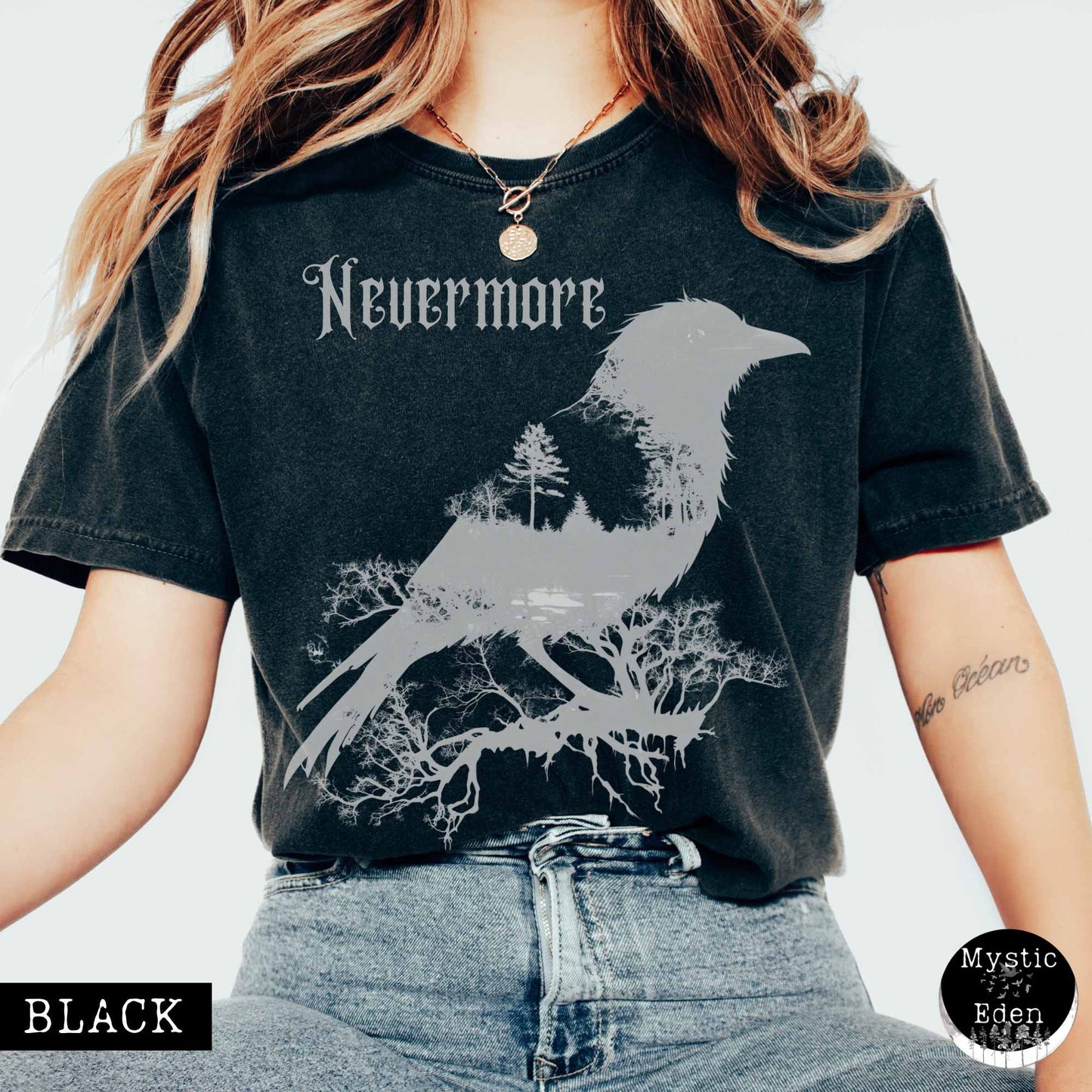 T-Shirt The Raven Nevermore Shirt Edgar Allan Poe The Mystic Eden