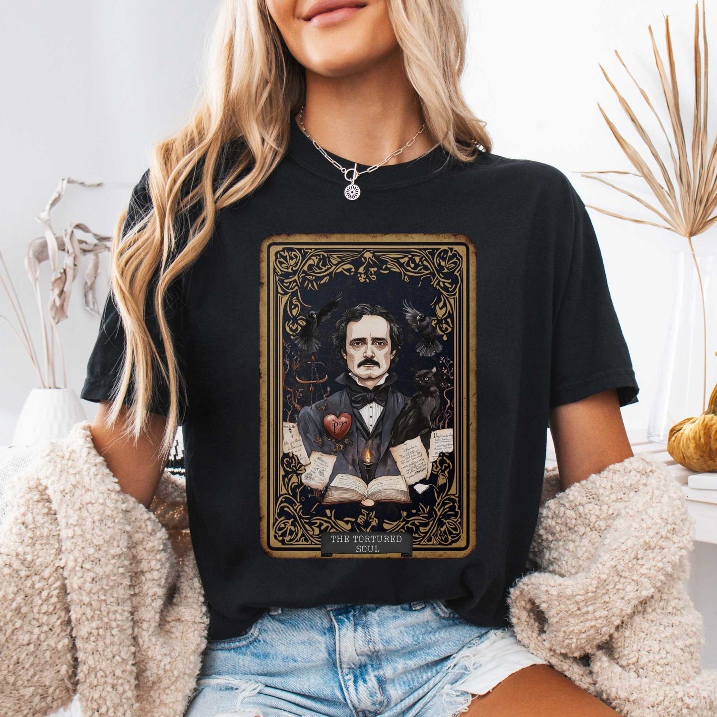 T-Shirt The Tortured Soul Tarot Card Edgar Allan Poe Shirt The Mystic Eden