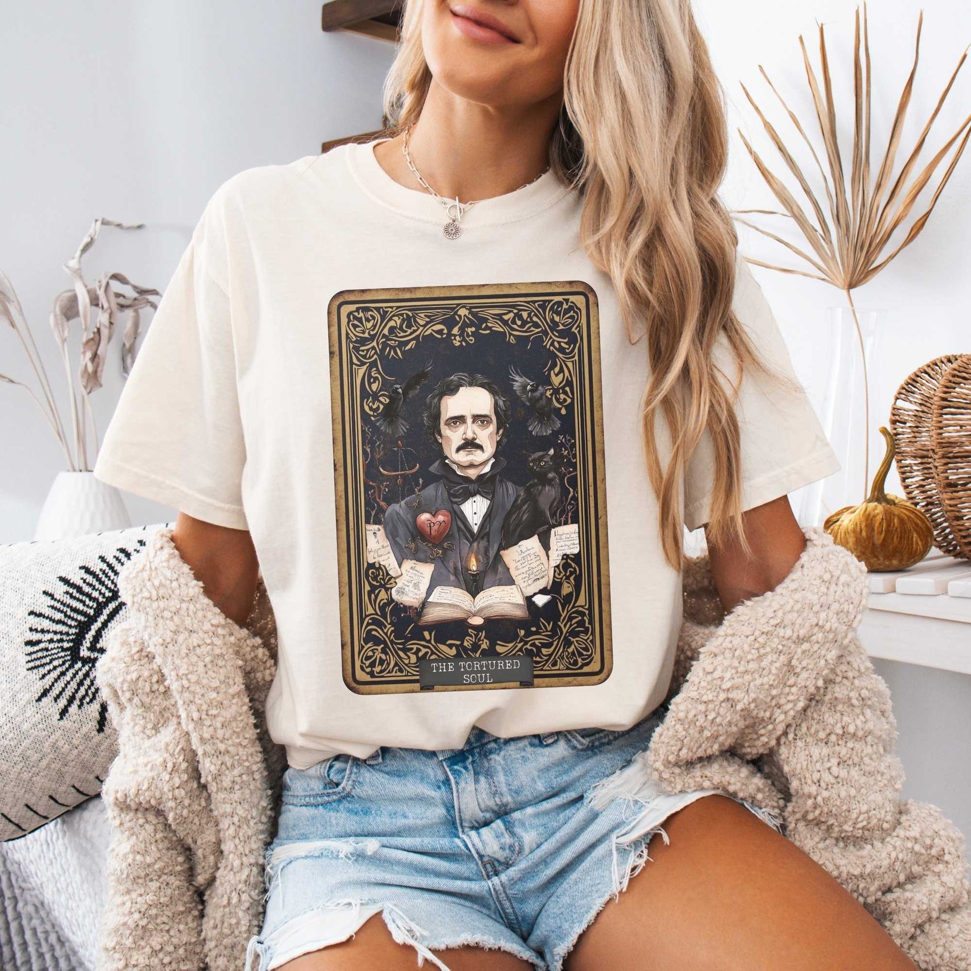 T-Shirt The Tortured Soul Tarot Card Edgar Allan Poe Shirt The Mystic Eden