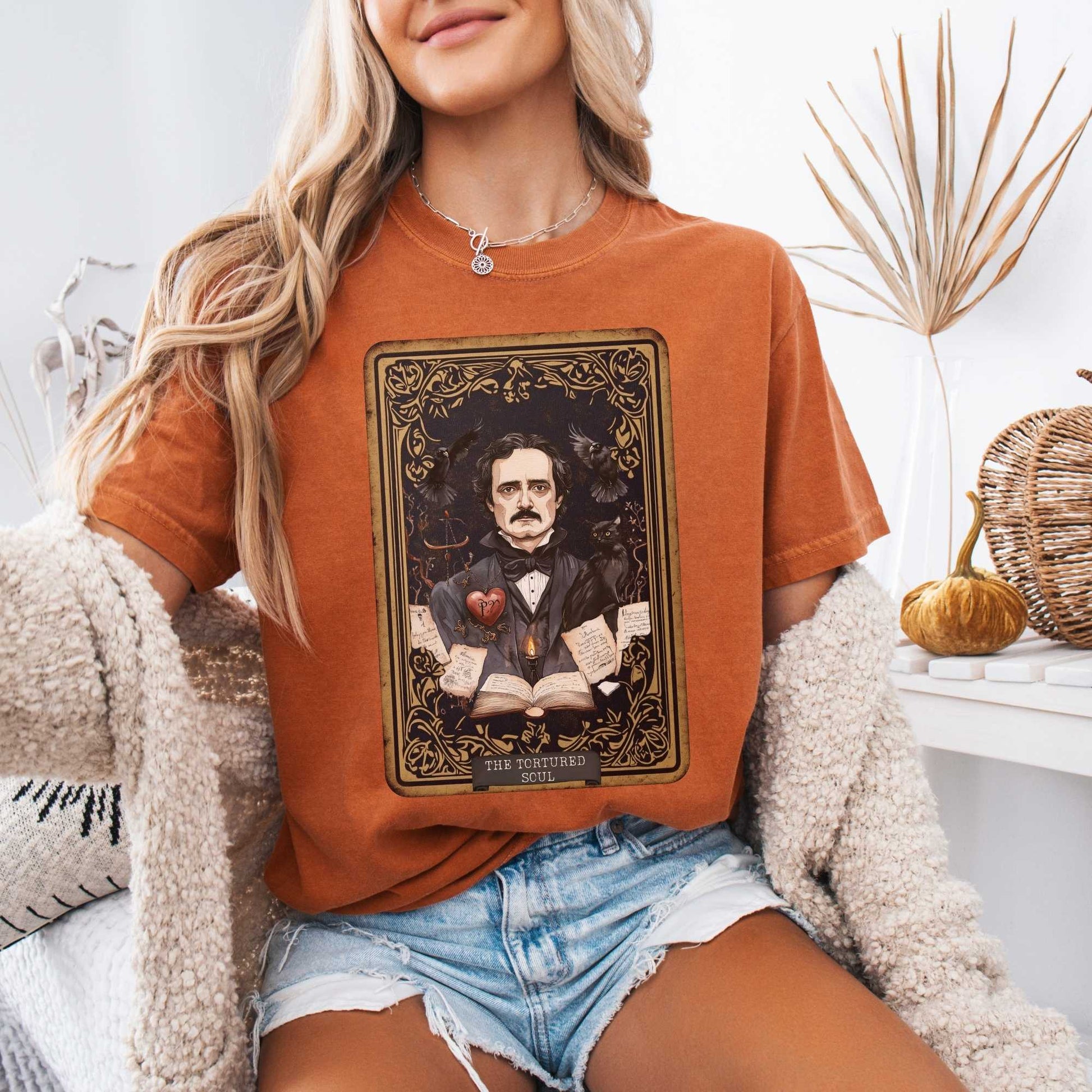 T-Shirt The Tortured Soul Tarot Card Edgar Allan Poe Shirt The Mystic Eden