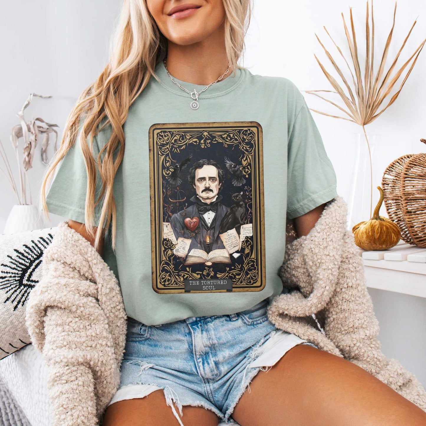 T-Shirt The Tortured Soul Tarot Card Edgar Allan Poe Shirt The Mystic Eden