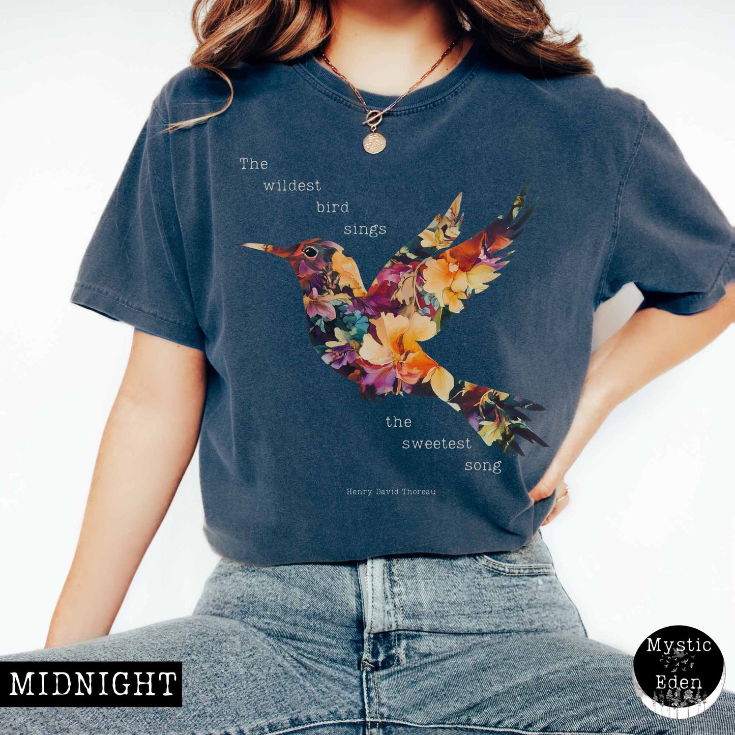 T-Shirt The wildest bird sings the sweetest song - Henry Thoreau Shirt The Mystic Eden