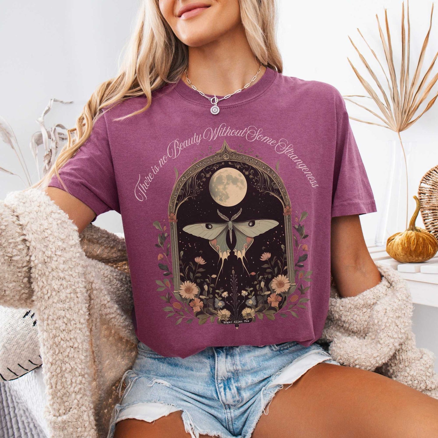 T-Shirt There is no Beauty Without Some Strangeness Edgar Allan Poe Shirt The Mystic Eden