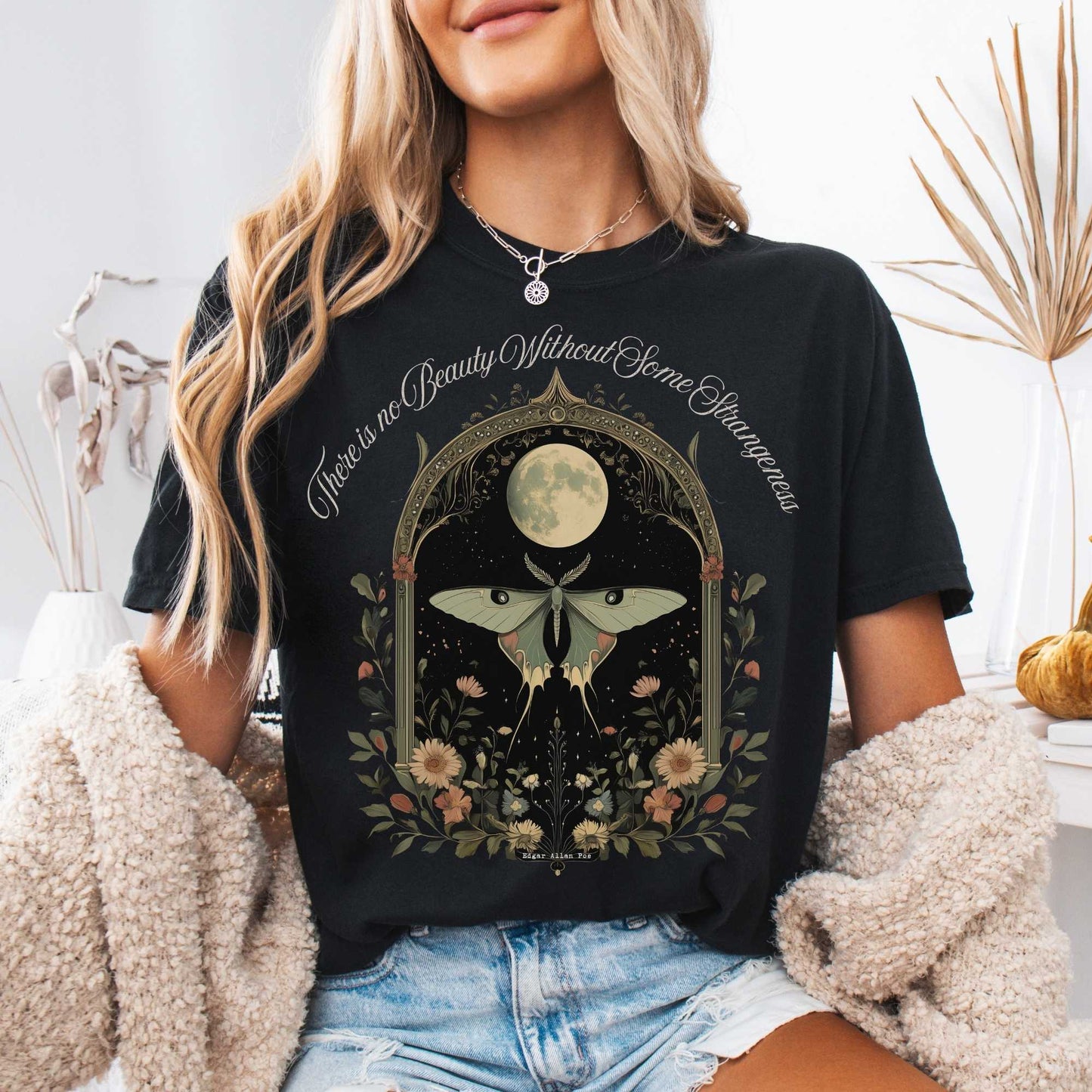 T-Shirt There is no Beauty Without Some Strangeness Edgar Allan Poe Shirt The Mystic Eden