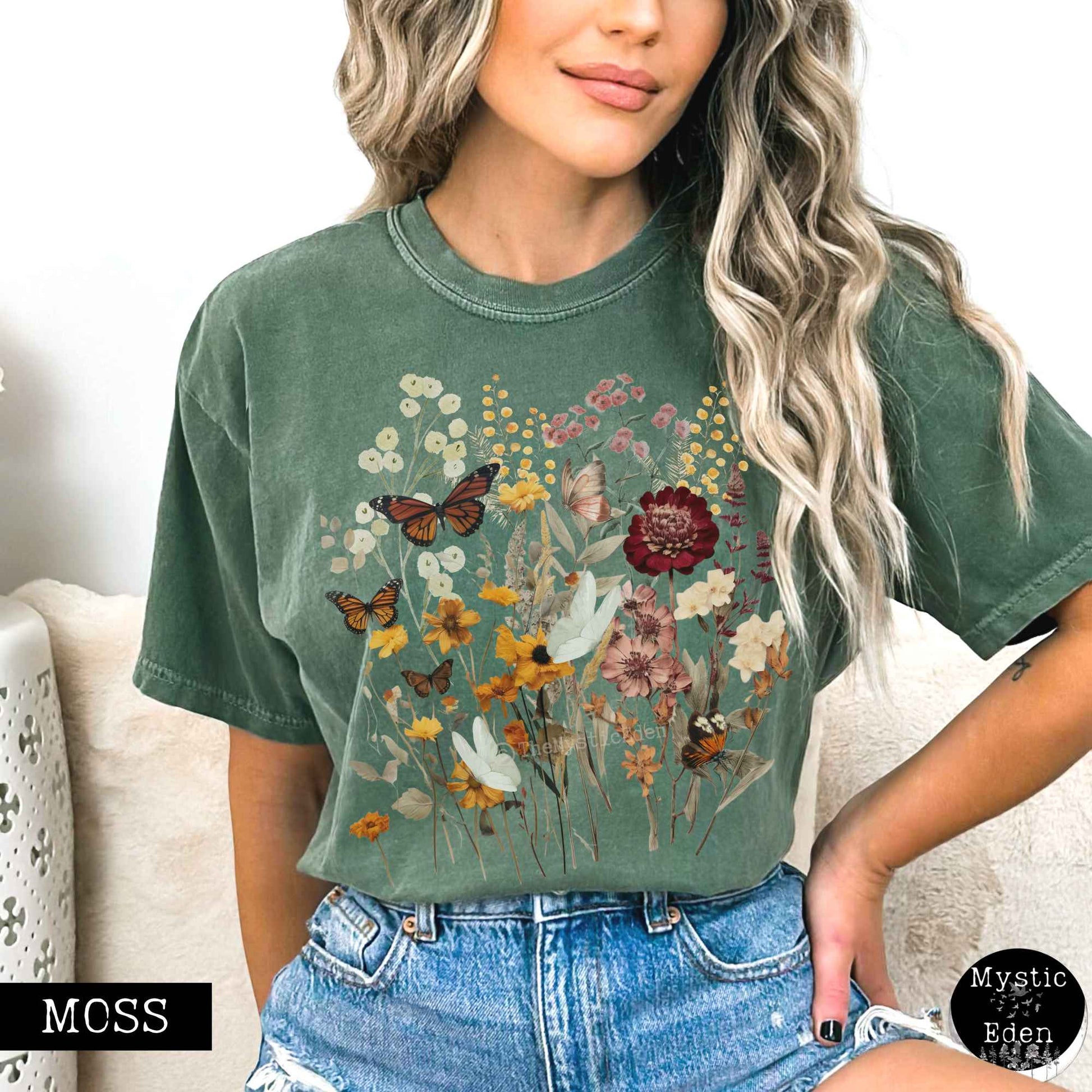 T-Shirt Vintage cottagecore wildflowers shirt The Mystic Eden