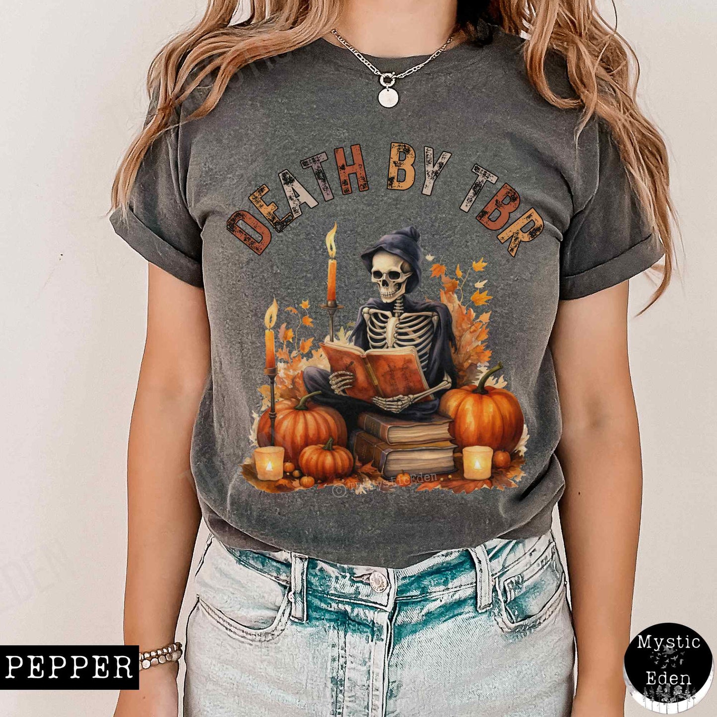 T-Shirt Vintage Death by TBR Bookish Shirt The Mystic Eden