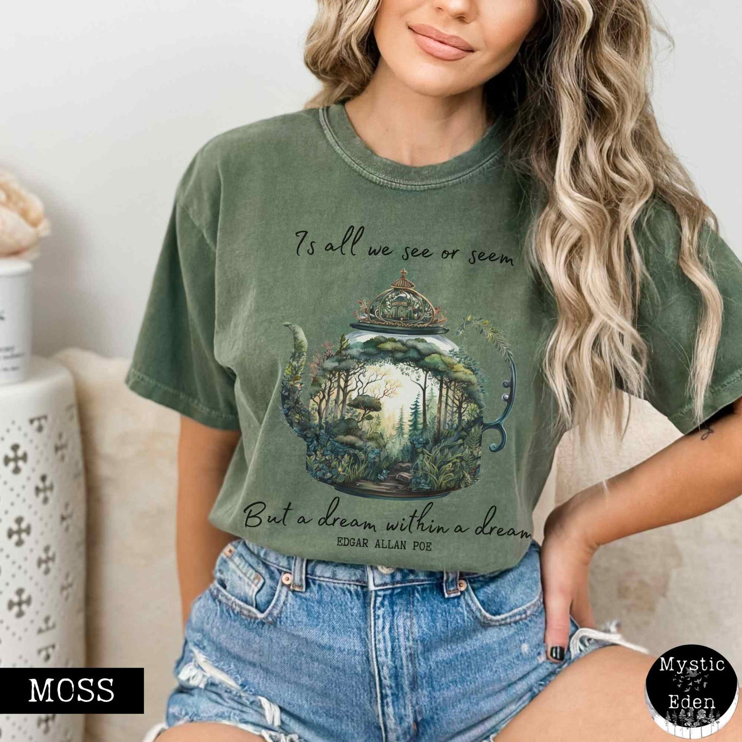 T-Shirt Vintage Edgar Allan Poe Shirt Dream Within A Dream The Mystic Eden